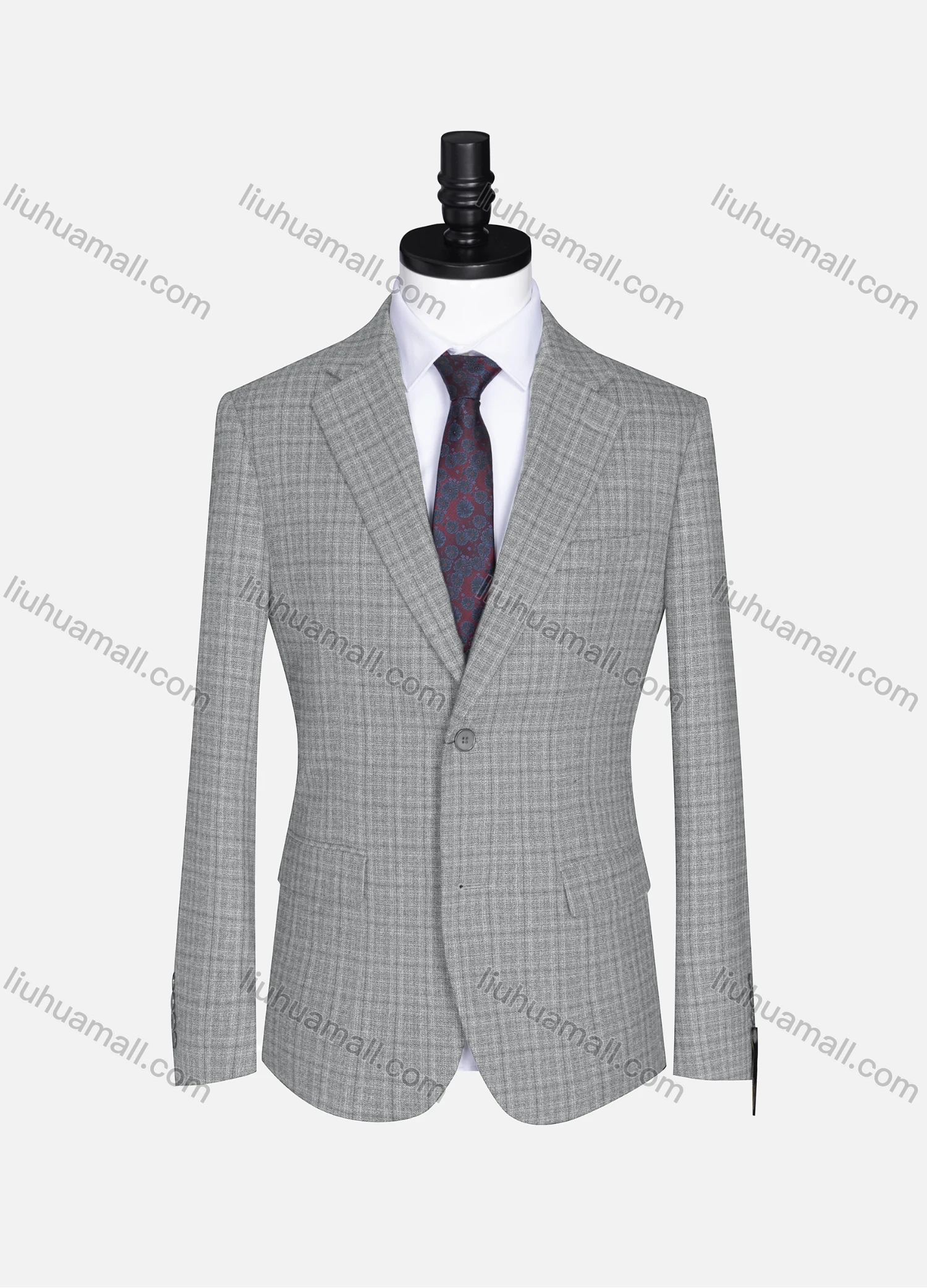 Wholesale Men's Formal Lapel Long Sleeve Two Button Plaid Blazer Jackets 9073# - Liuhuamall