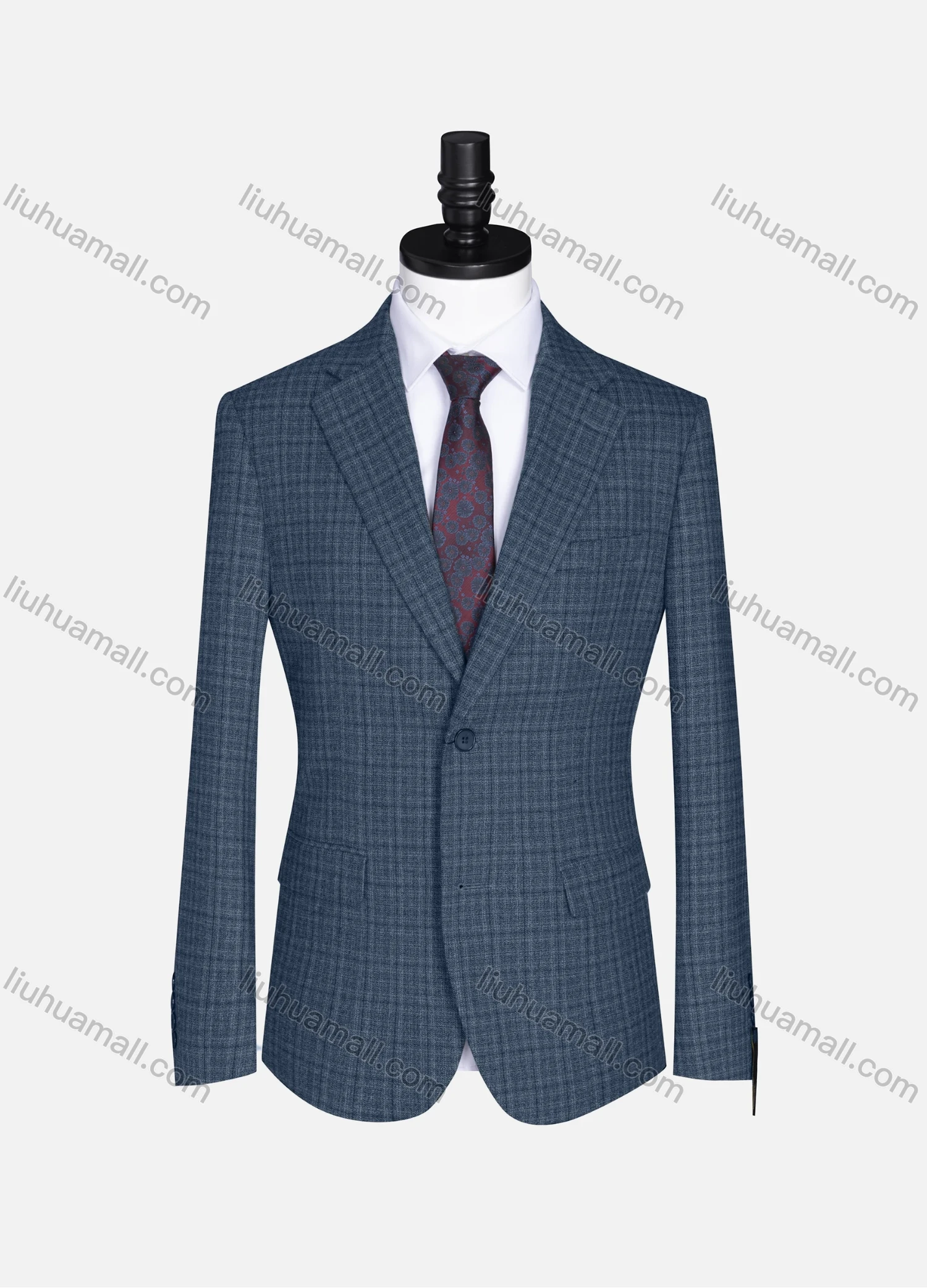 Wholesale Men's Formal Lapel Long Sleeve Two Button Plaid Blazer Jackets 9073# - Liuhuamall