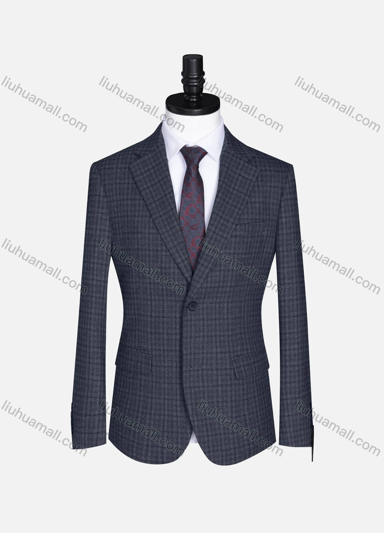Wholesale Men's Formal Lapel Long Sleeve Two Button Plaid Blazer Jackets 9073# - Liuhuamall