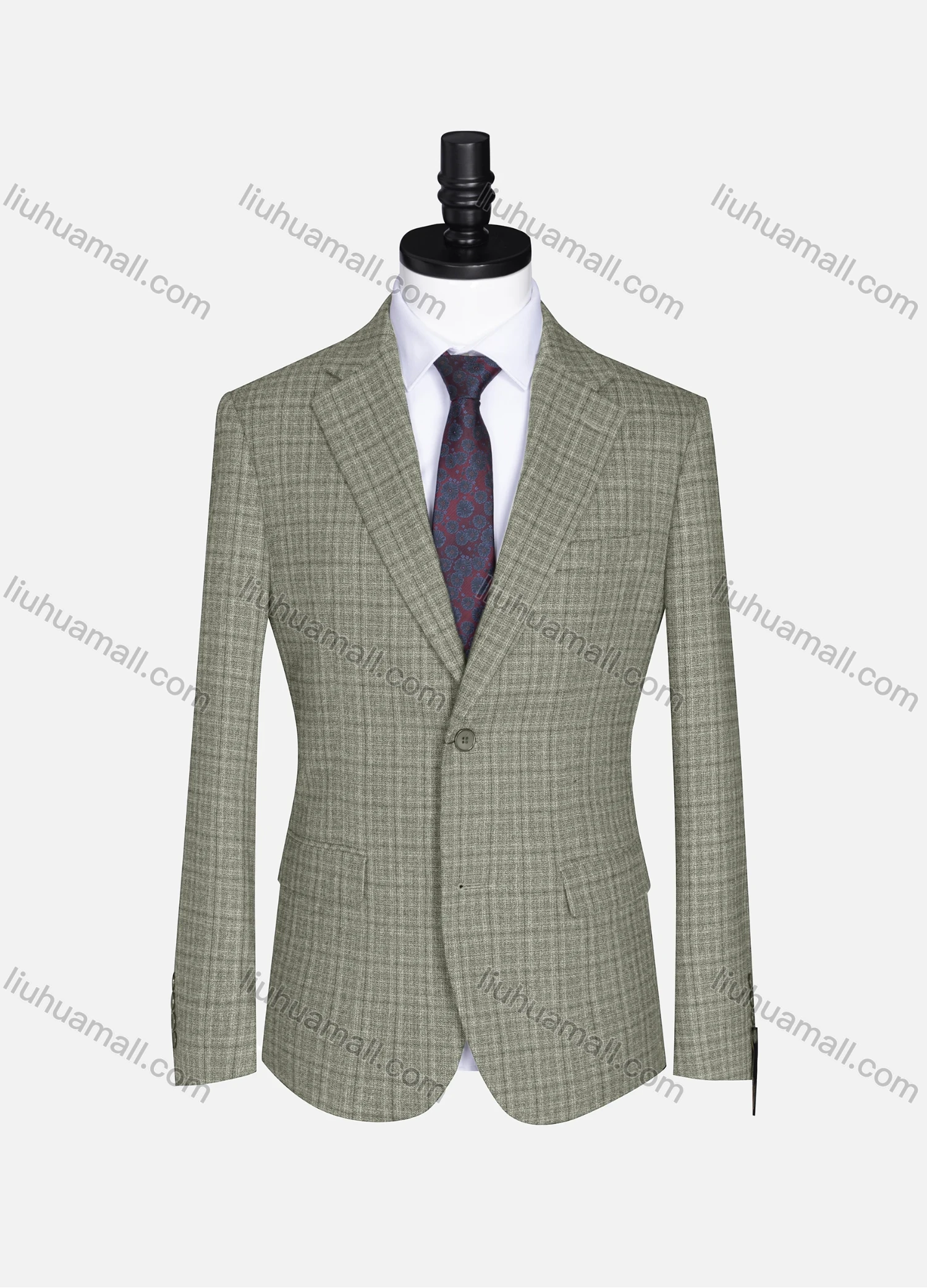 Wholesale Men's Formal Lapel Long Sleeve Two Button Plaid Blazer Jackets 9073# - Liuhuamall