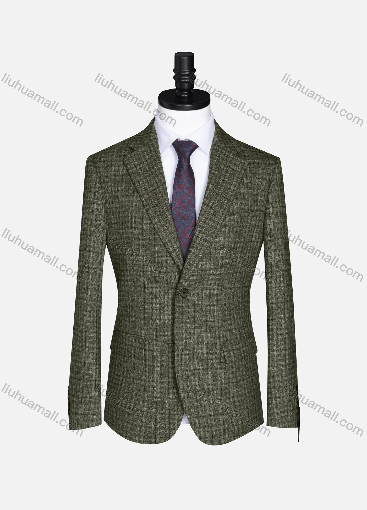 Wholesale Men's Formal Lapel Long Sleeve Two Button Plaid Blazer Jackets 9073# - Liuhuamall