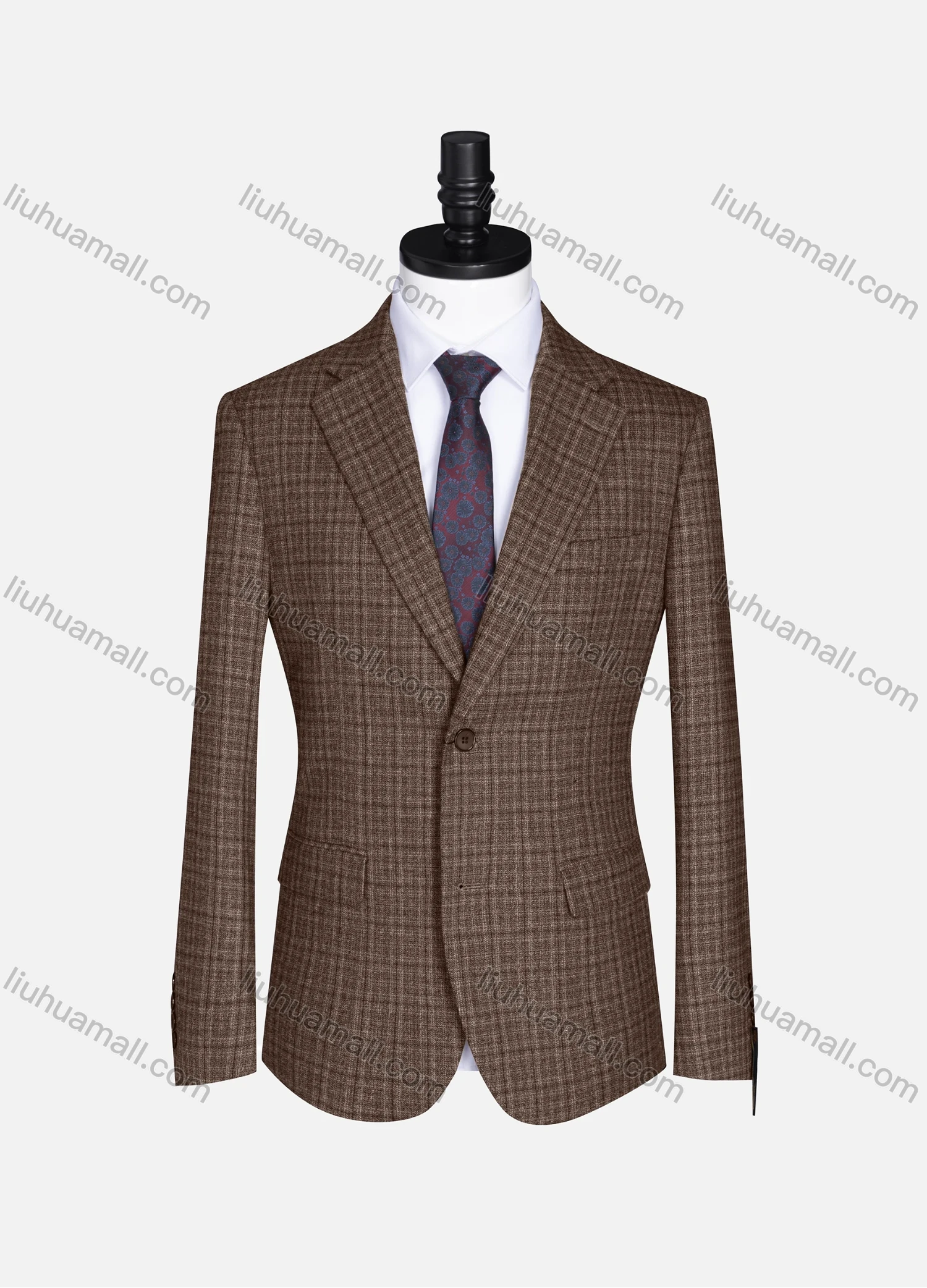 Wholesale Men's Formal Lapel Long Sleeve Two Button Plaid Blazer Jackets 9073# - Liuhuamall