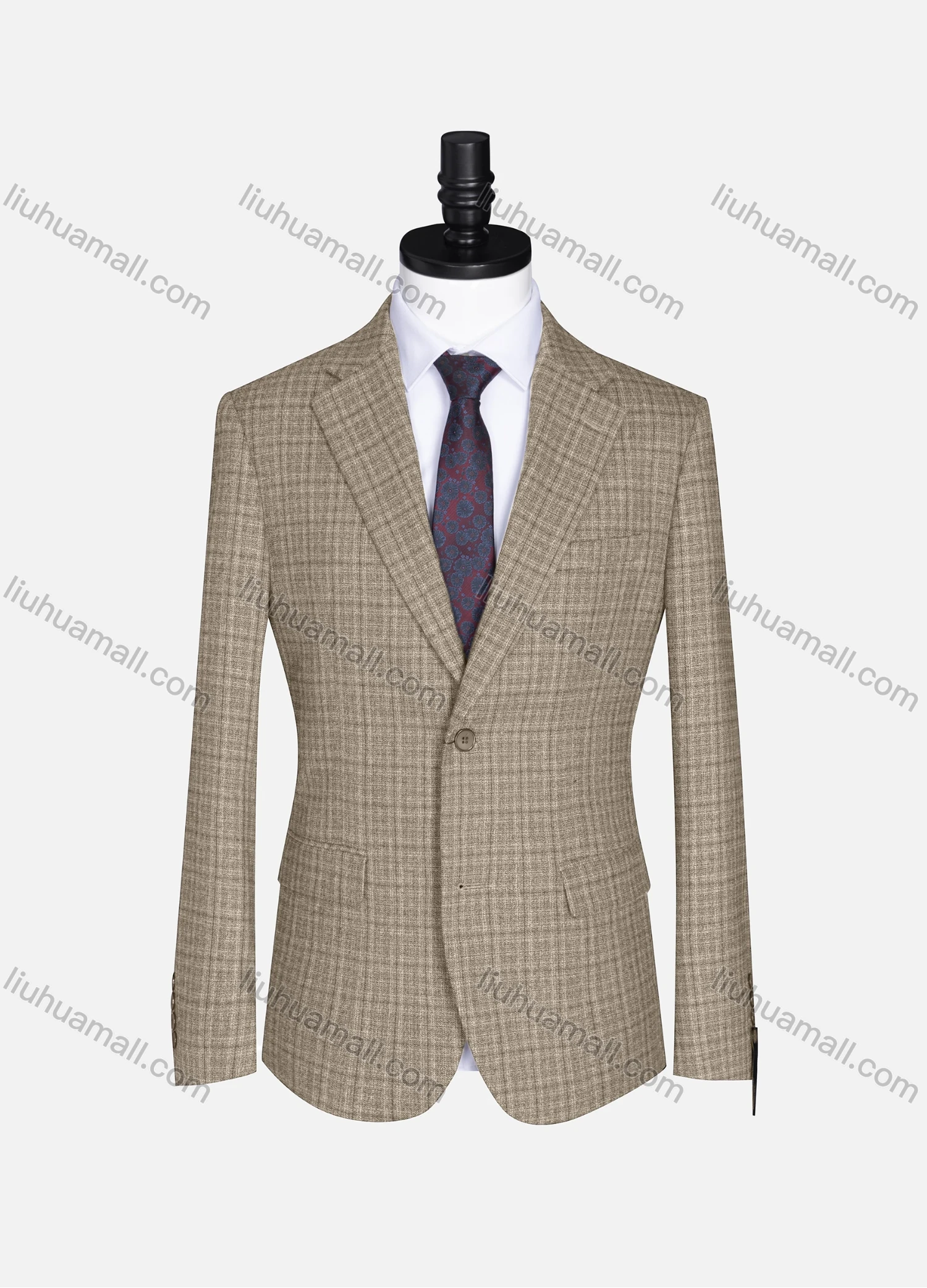 Wholesale Men's Formal Lapel Long Sleeve Two Button Plaid Blazer Jackets 9073# - Liuhuamall