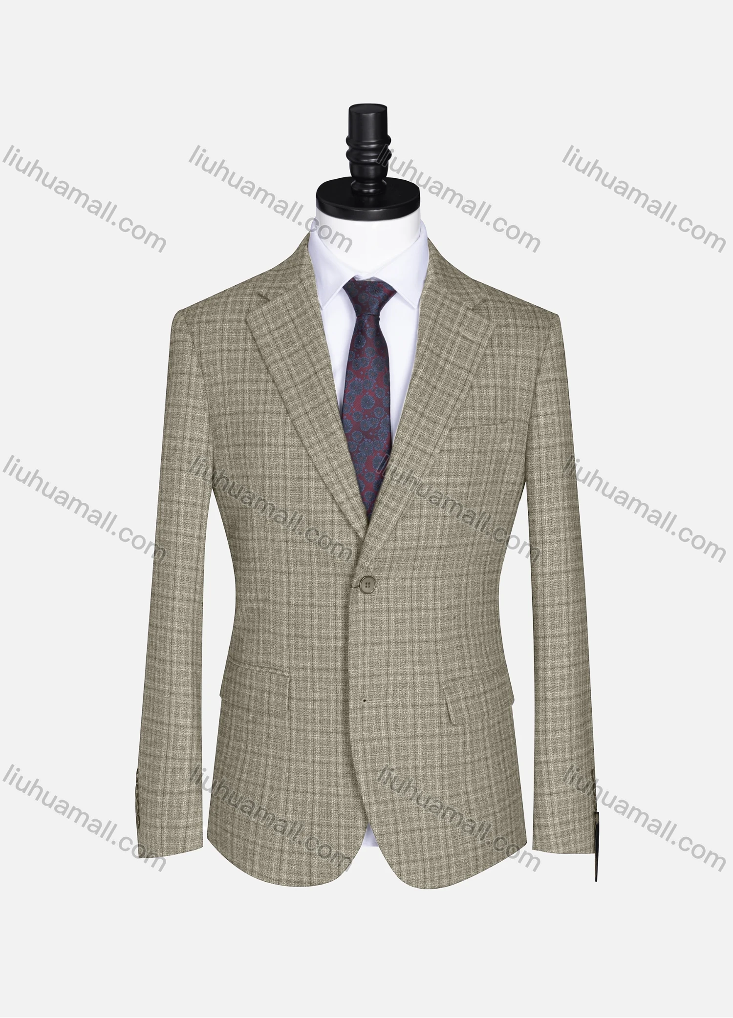 Wholesale Men's Formal Lapel Long Sleeve Two Button Plaid Blazer Jackets 9073# - Liuhuamall