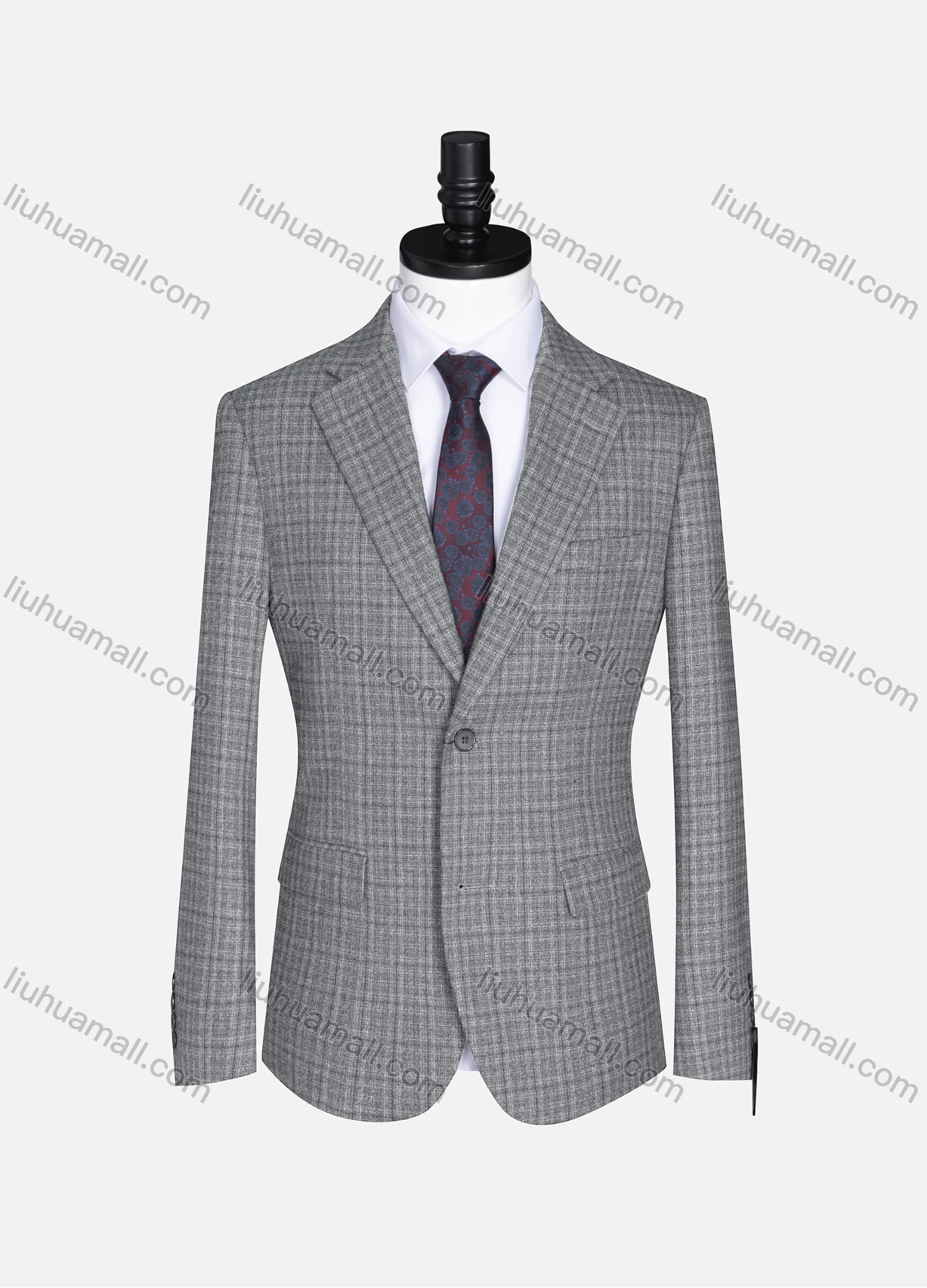 Wholesale Men's Formal Lapel Long Sleeve Two Button Plaid Blazer Jackets 9073# - Liuhuamall