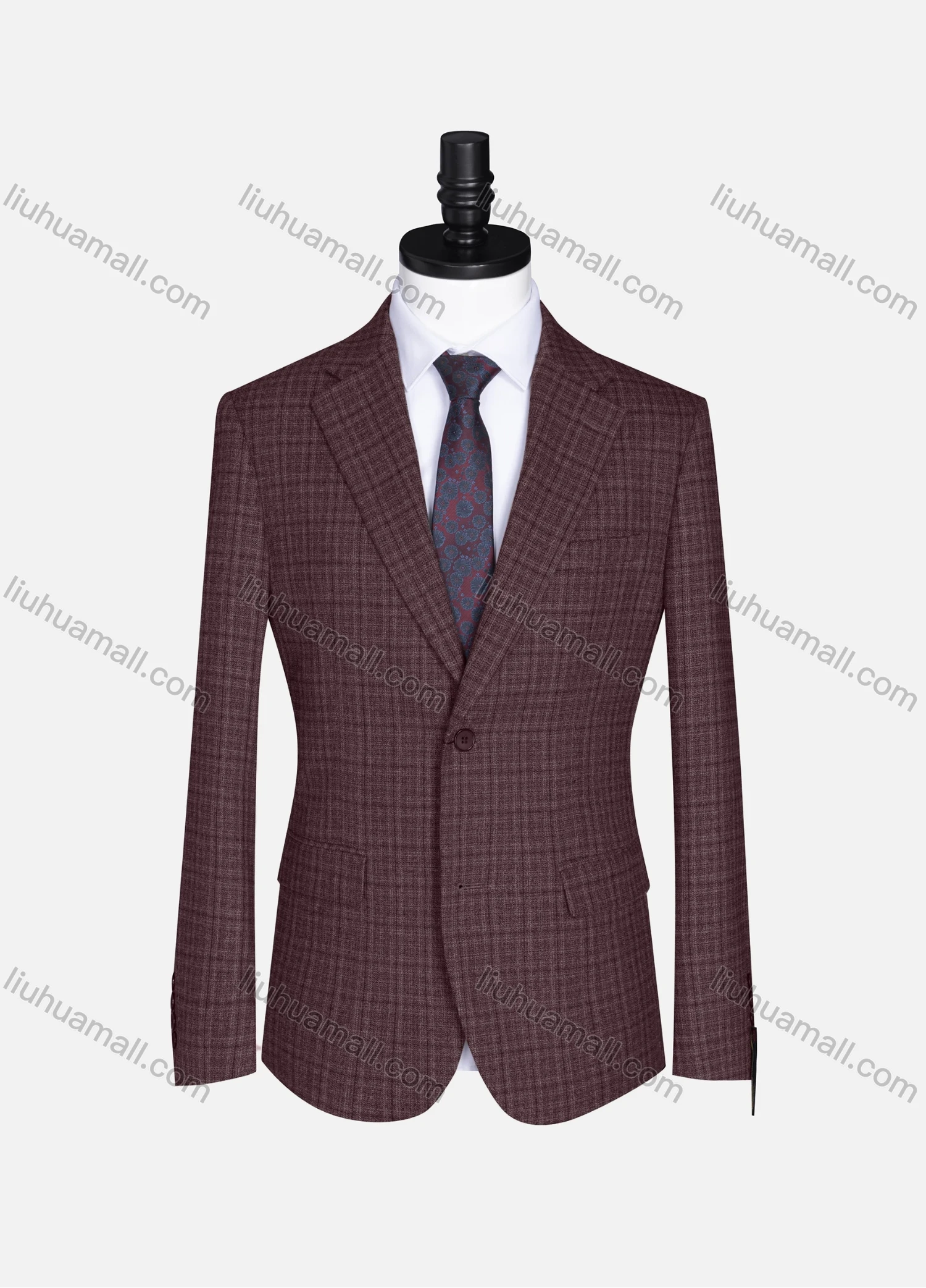 Wholesale Men's Formal Lapel Long Sleeve Two Button Plaid Blazer Jackets 9073# - Liuhuamall