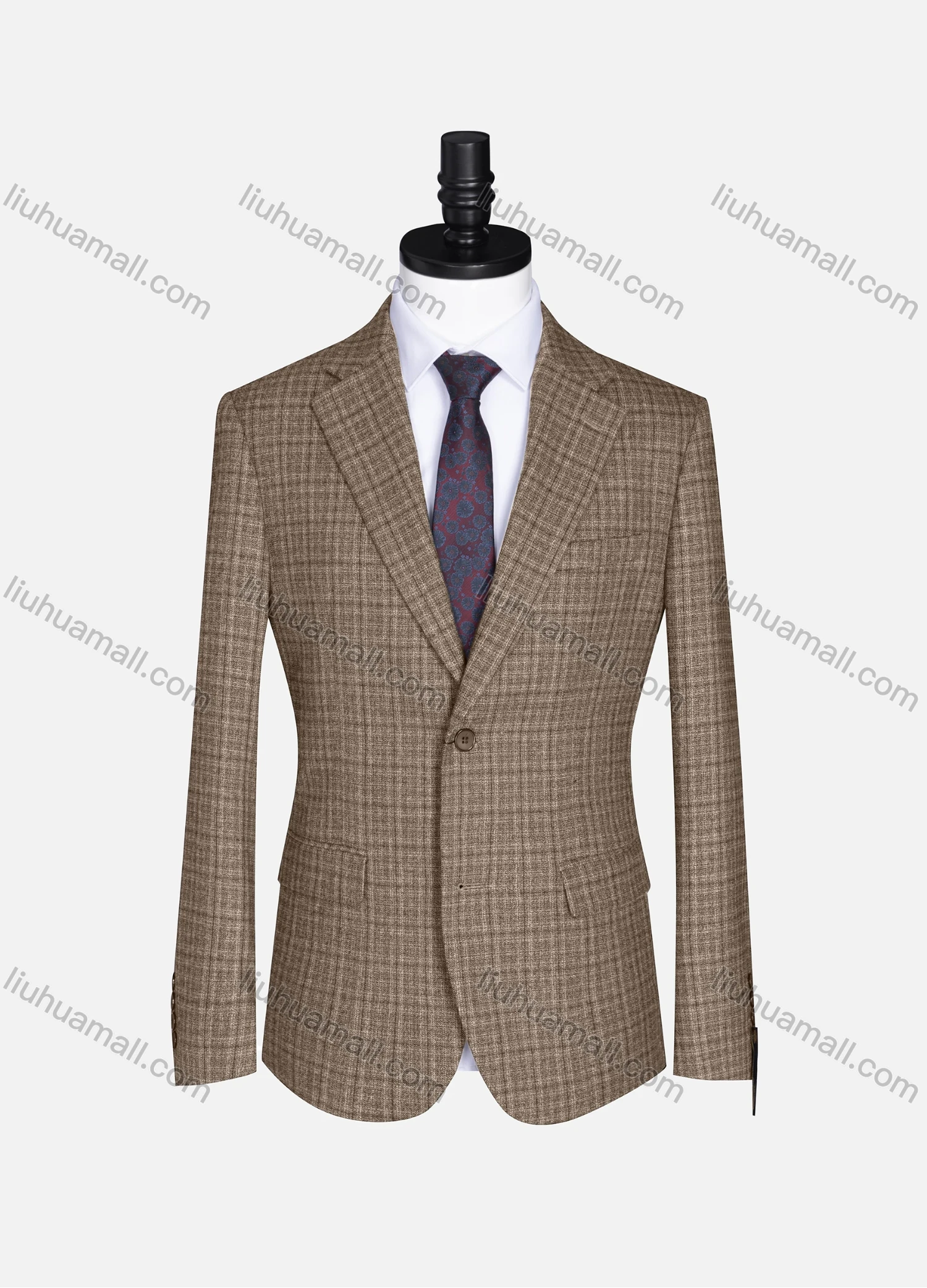 Wholesale Men's Formal Lapel Long Sleeve Two Button Plaid Blazer Jackets 9073# - Liuhuamall