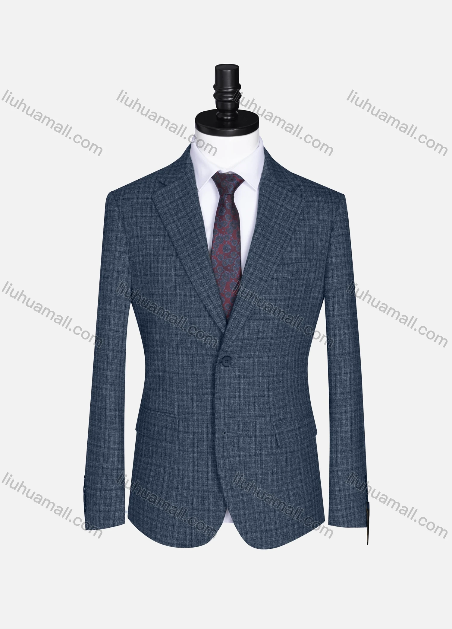 Wholesale Men's Formal Lapel Long Sleeve Two Button Plaid Blazer Jackets 9073# - Liuhuamall