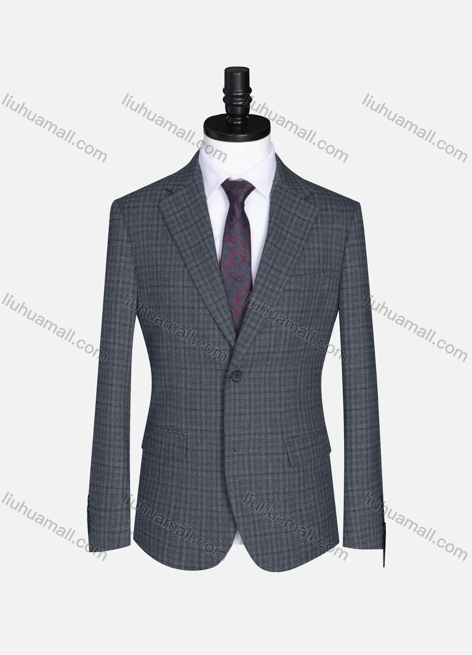 Wholesale Men's Formal Lapel Long Sleeve Two Button Plaid Blazer Jackets 9073# - Liuhuamall
