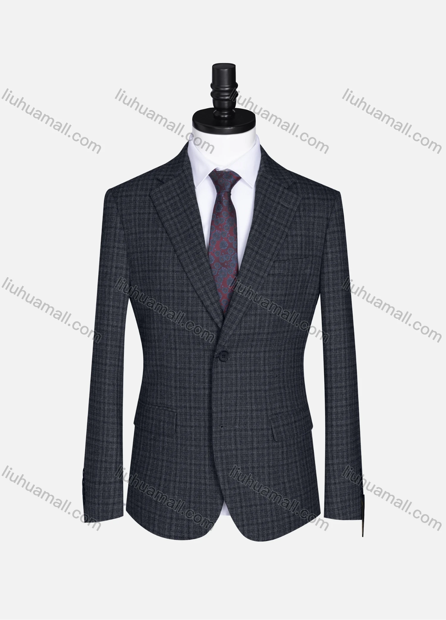 Wholesale Men's Formal Lapel Long Sleeve Two Button Plaid Blazer Jackets 9073# - Liuhuamall