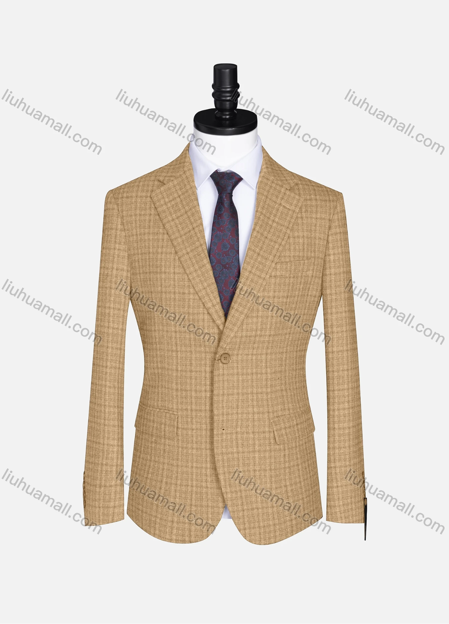 Wholesale Men's Formal Lapel Long Sleeve Two Button Plaid Blazer Jackets 9073# - Liuhuamall