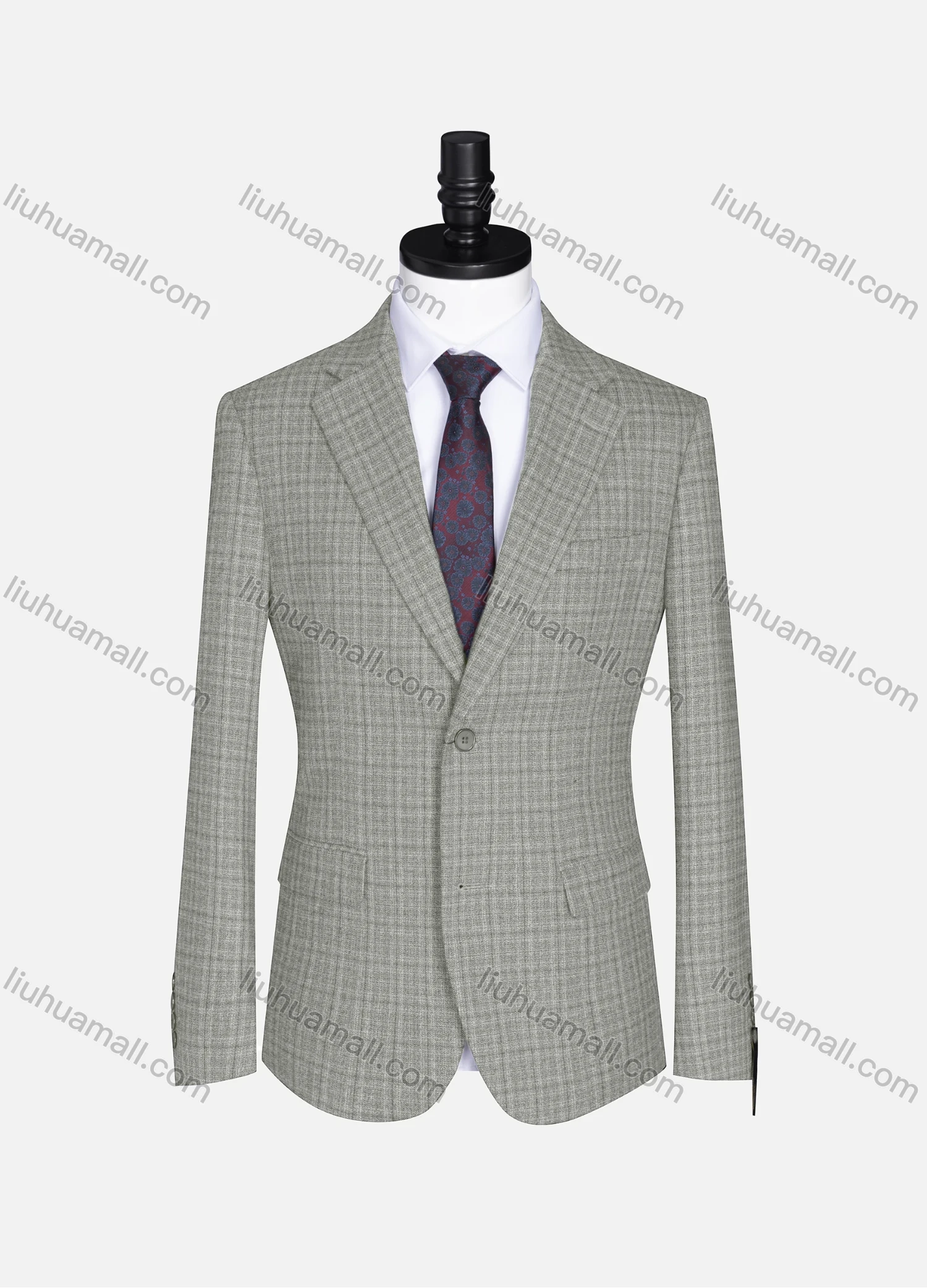 Wholesale Men's Formal Lapel Long Sleeve Two Button Plaid Blazer Jackets 9073# - Liuhuamall