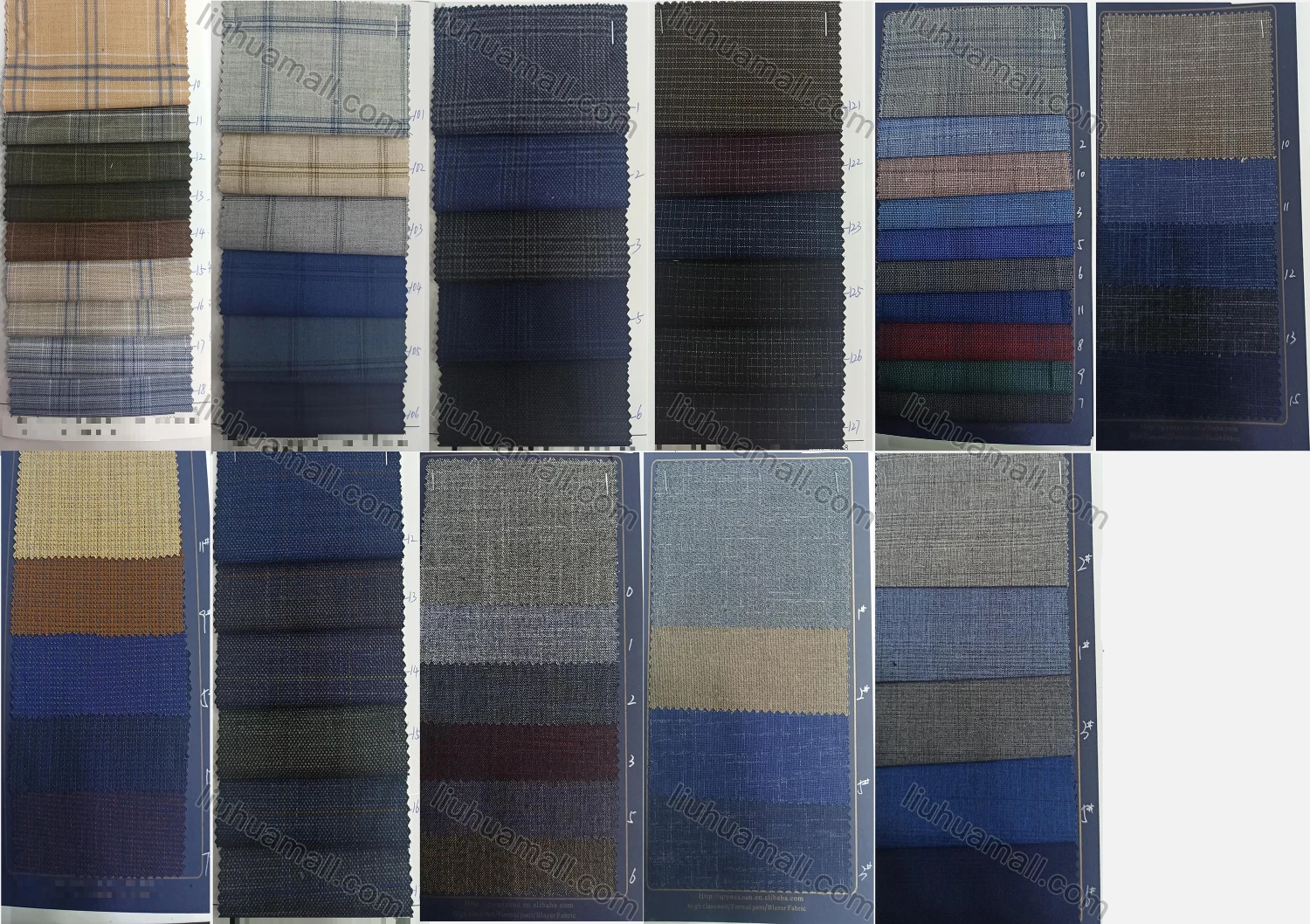 Wholesale Men's Formal Lapel Plaid Long Sleeve Two Button Blazer Jackets 9078# - Liuhuamall