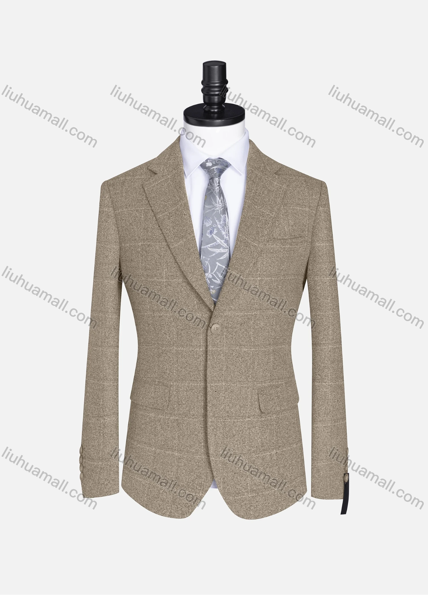 Wholesale Men's Formal Lapel Plaid Long Sleeve Two Button Blazer Jackets 9078# - Liuhuamall