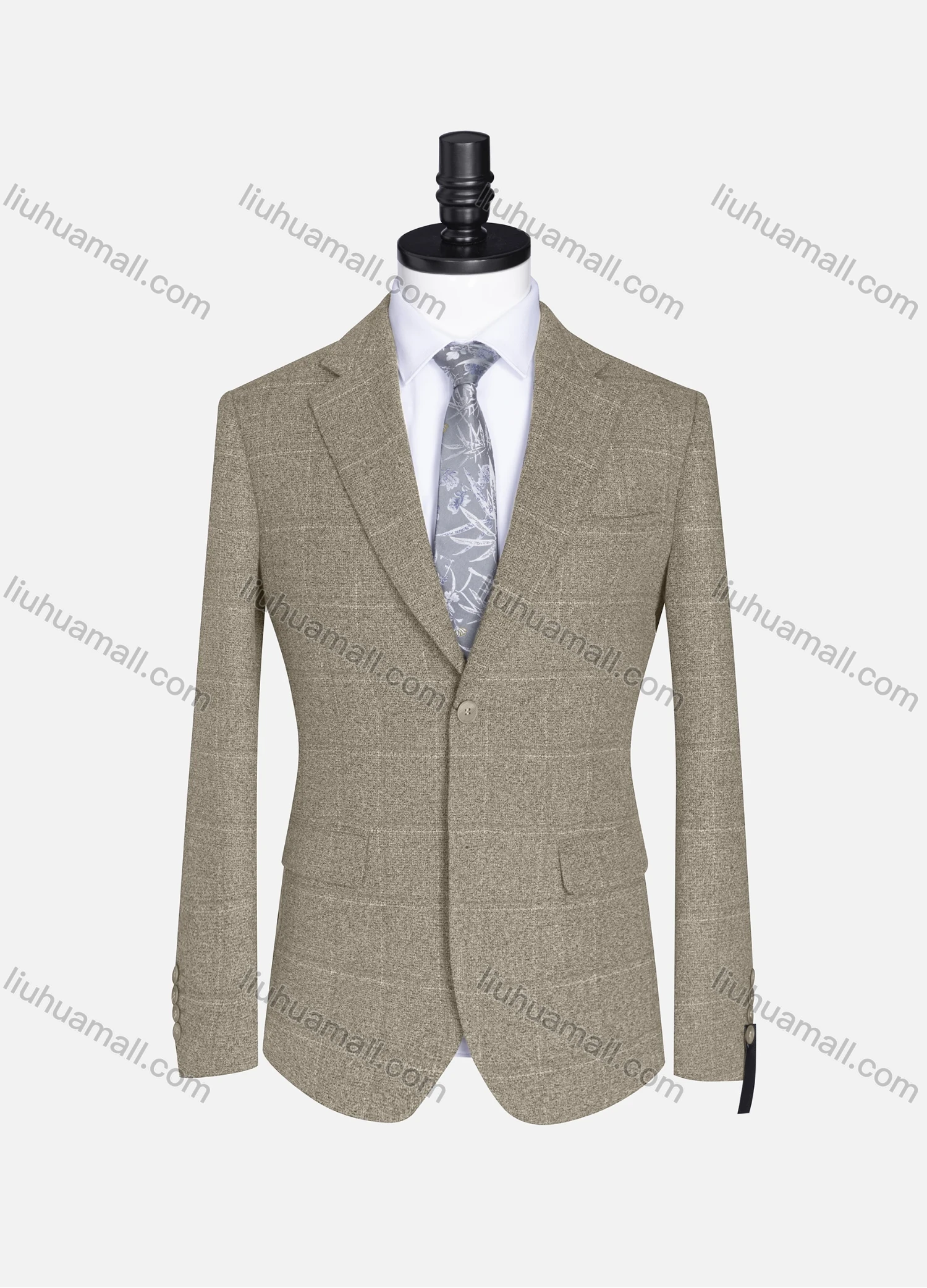 Wholesale Men's Formal Lapel Plaid Long Sleeve Two Button Blazer Jackets 9078# - Liuhuamall