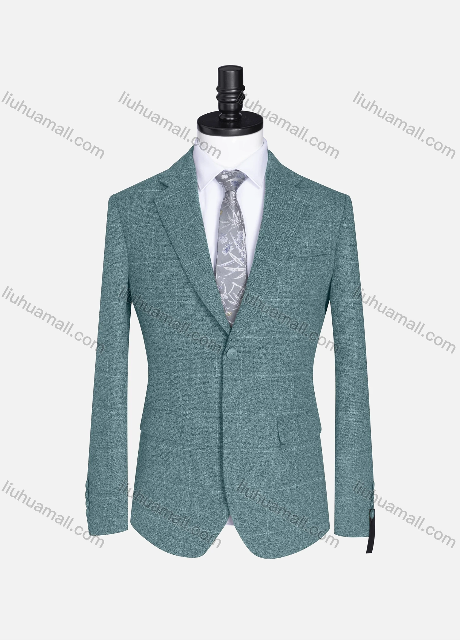 Wholesale Men's Formal Lapel Plaid Long Sleeve Two Button Blazer Jackets 9078# - Liuhuamall