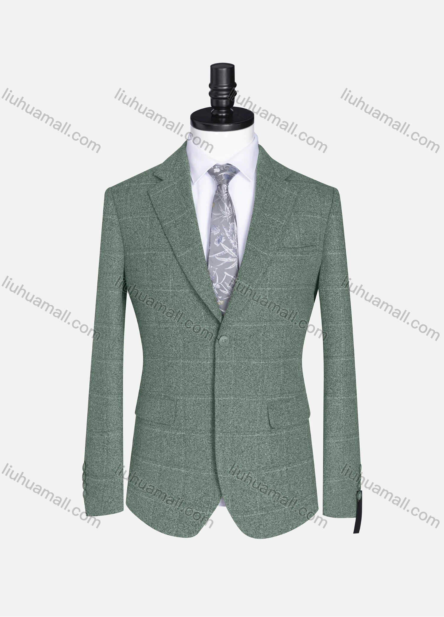 Wholesale Men's Formal Lapel Plaid Long Sleeve Two Button Blazer Jackets 9078# - Liuhuamall