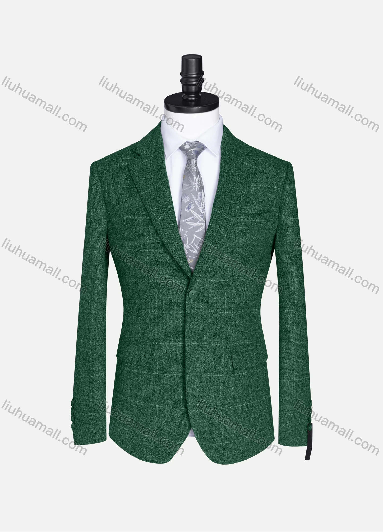 Wholesale Men's Formal Lapel Plaid Long Sleeve Two Button Blazer Jackets 9078# - Liuhuamall