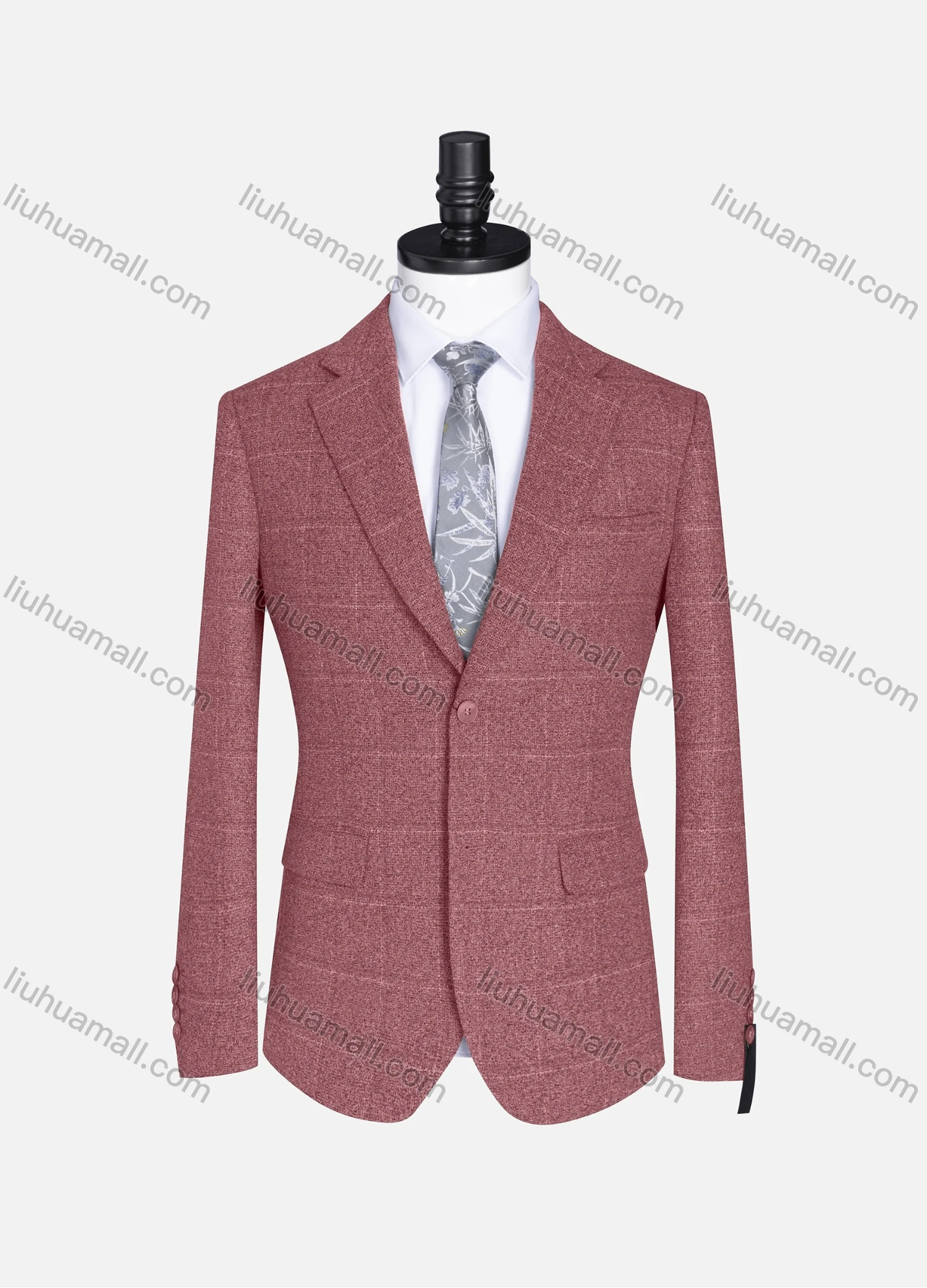 Wholesale Men's Formal Lapel Plaid Long Sleeve Two Button Blazer Jackets 9078# - Liuhuamall