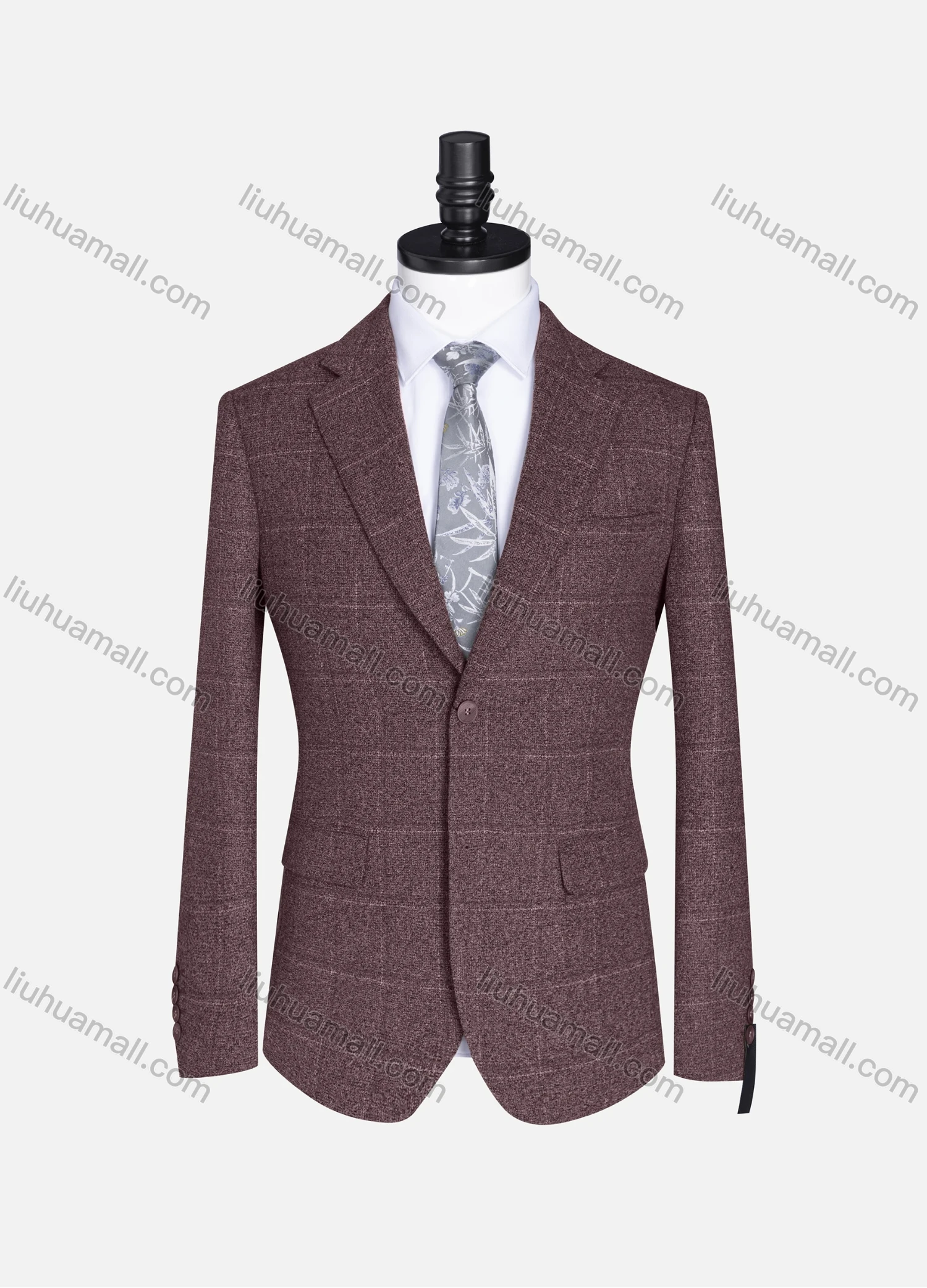 Wholesale Men's Formal Lapel Plaid Long Sleeve Two Button Blazer Jackets 9078# - Liuhuamall