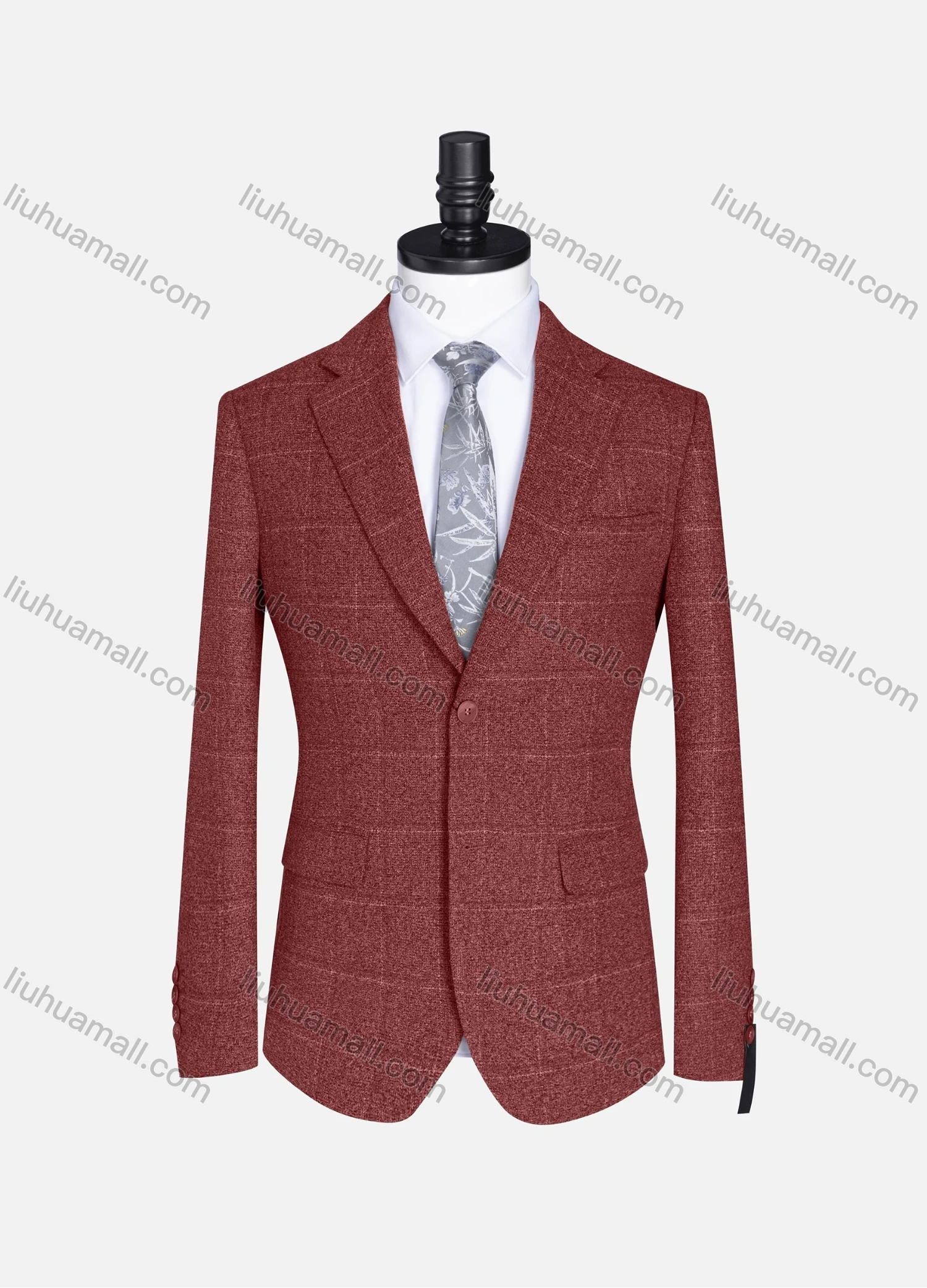 Wholesale Men's Formal Lapel Plaid Long Sleeve Two Button Blazer Jackets 9078# - Liuhuamall