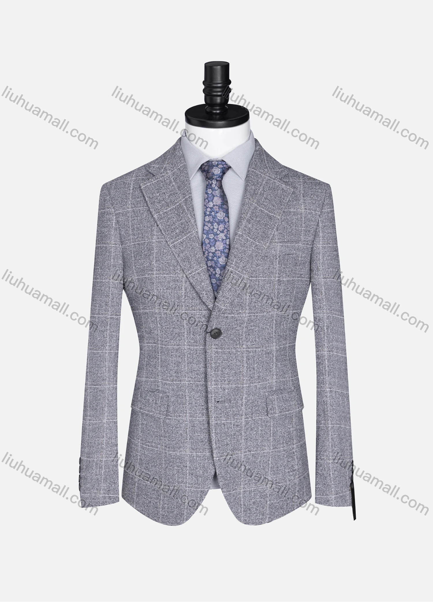 Wholesale Men's Formal Lapel Plaid Long Sleeve Two Button Blazer Jackets 9078# - Liuhuamall