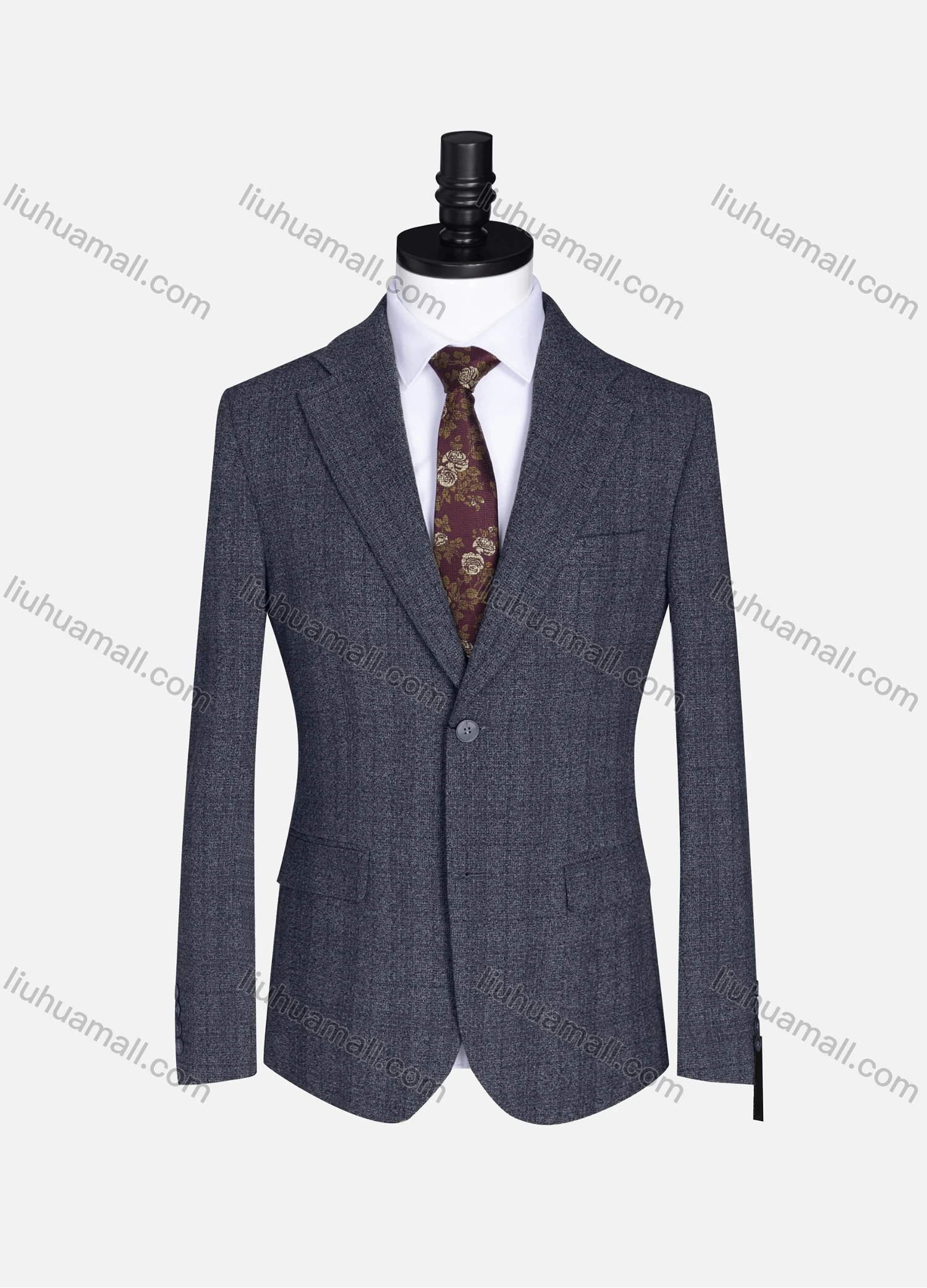 Wholesale Men's Formal Lapel Gingham Long Sleeve Two Button Blazer Jackets 9079# - Liuhuamall