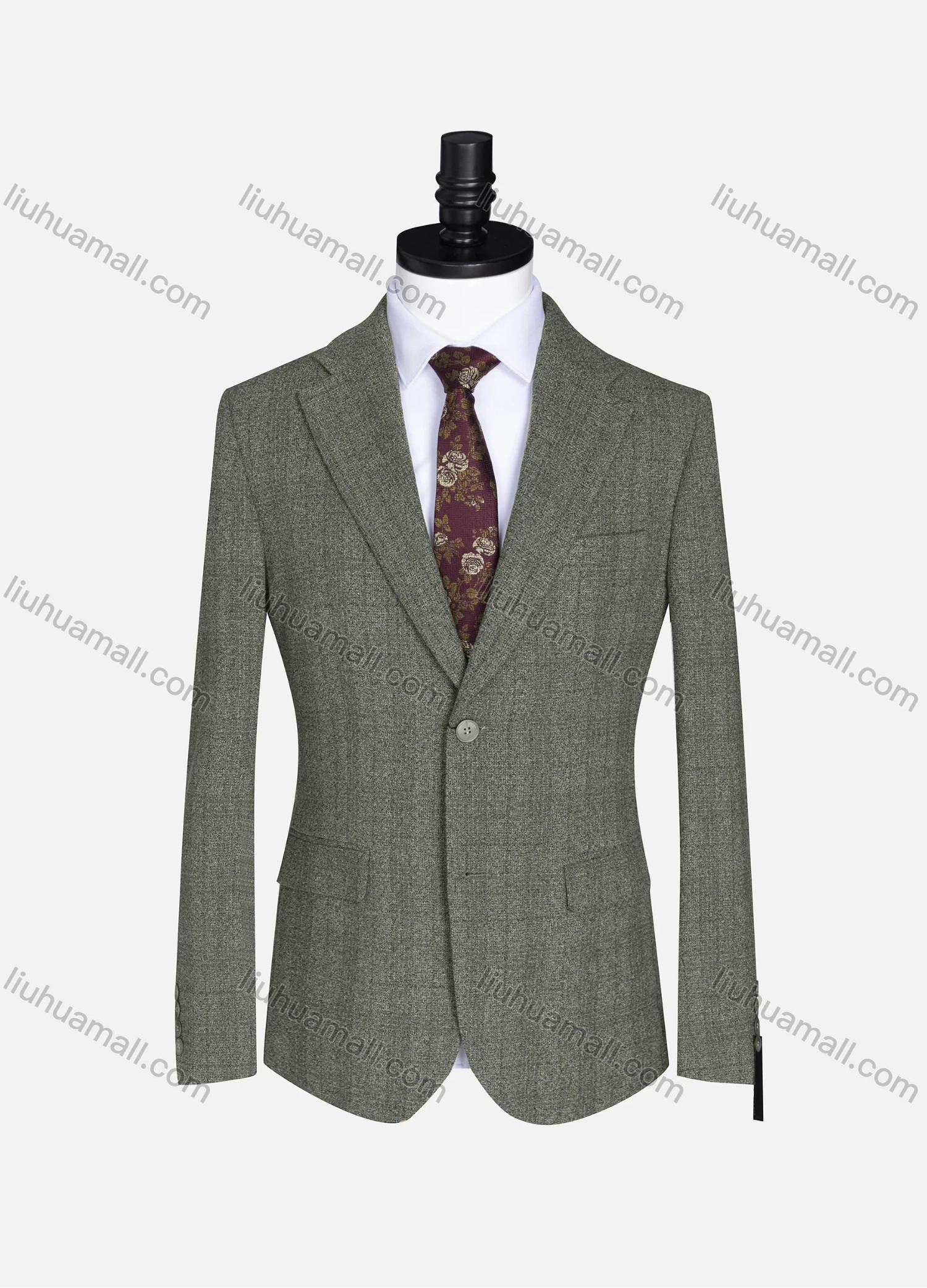Wholesale Men's Formal Lapel Gingham Long Sleeve Two Button Blazer Jackets 9079# - Liuhuamall