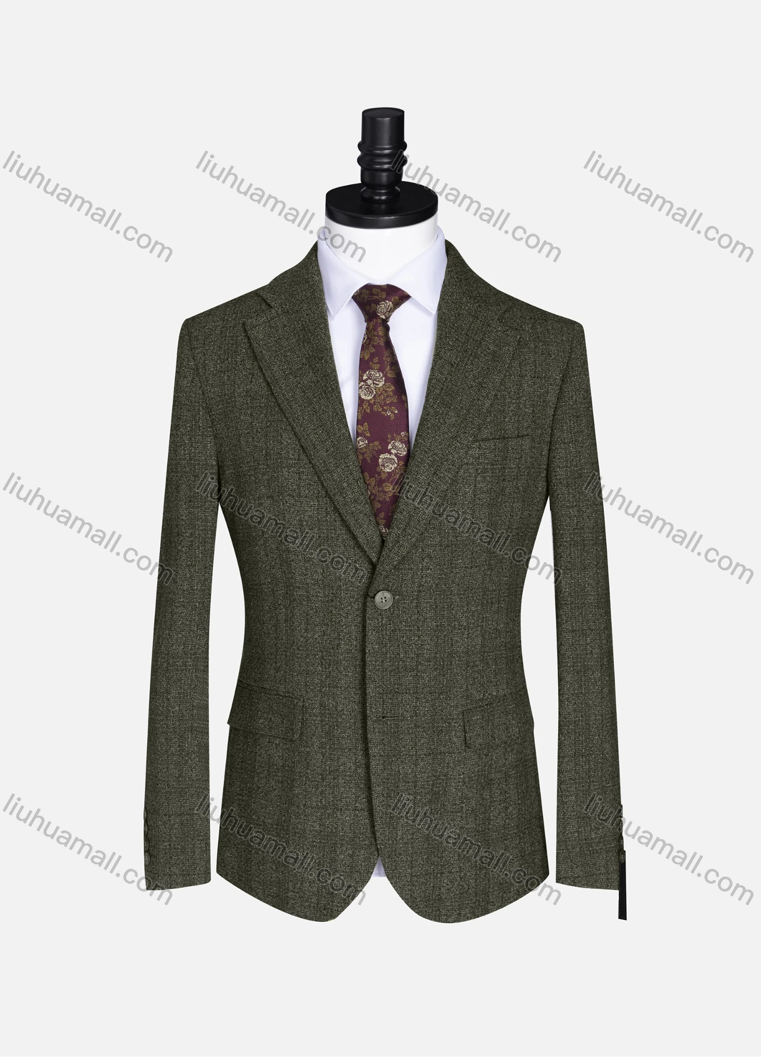 Wholesale Men's Formal Lapel Gingham Long Sleeve Two Button Blazer Jackets 9079# - Liuhuamall