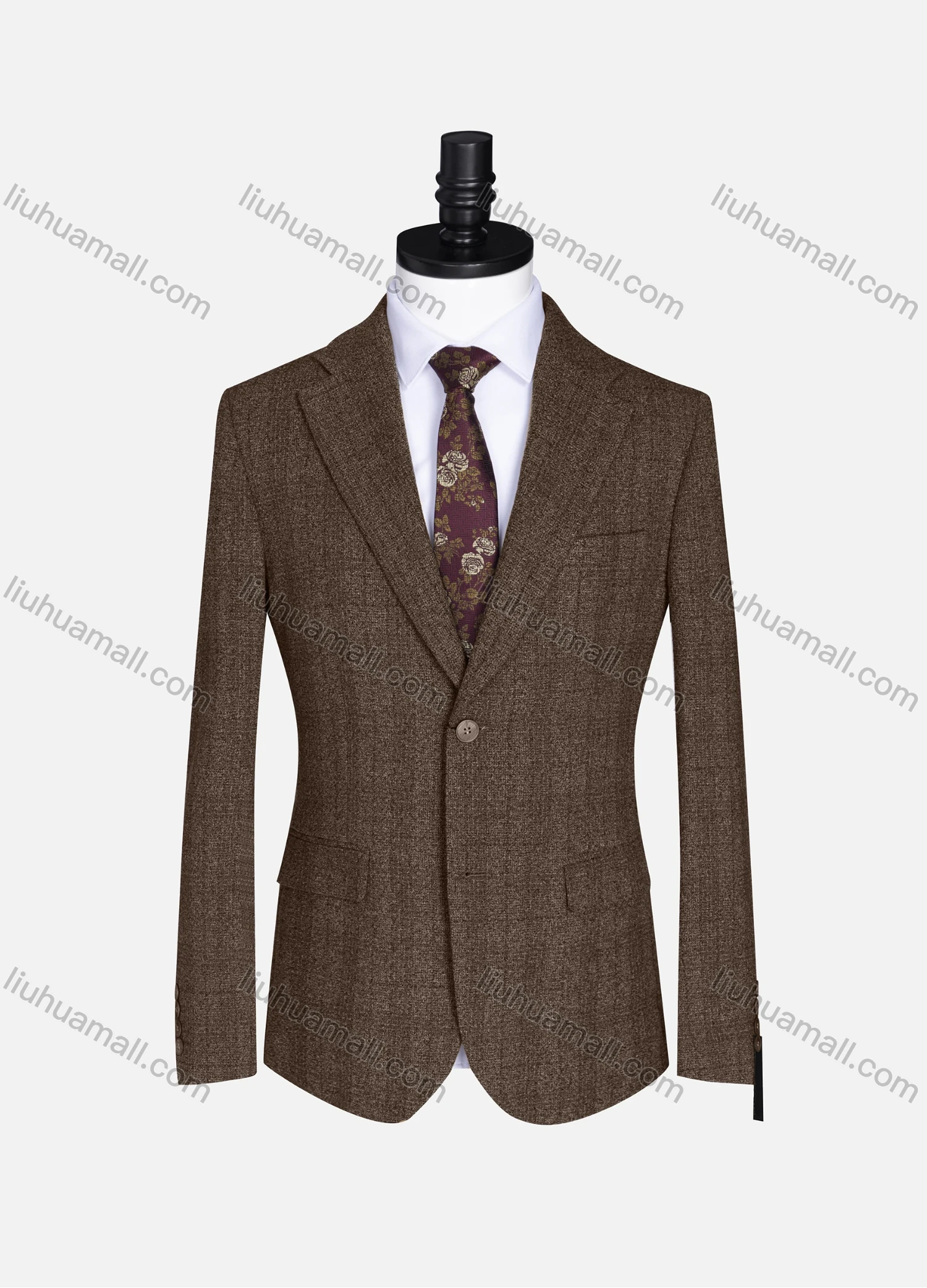 Wholesale Men's Formal Lapel Gingham Long Sleeve Two Button Blazer Jackets 9079# - Liuhuamall