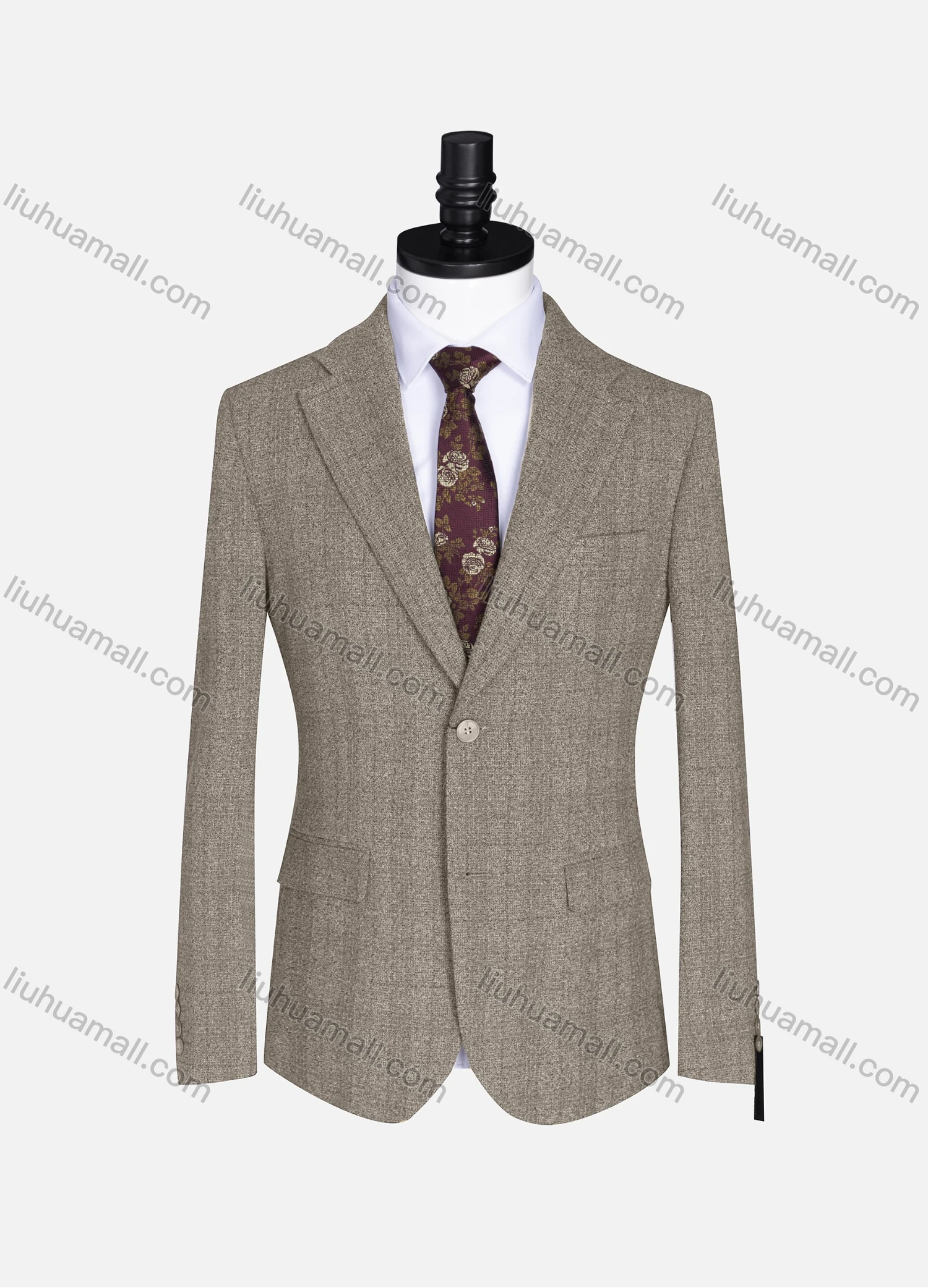 Wholesale Men's Formal Lapel Gingham Long Sleeve Two Button Blazer Jackets 9079# - Liuhuamall