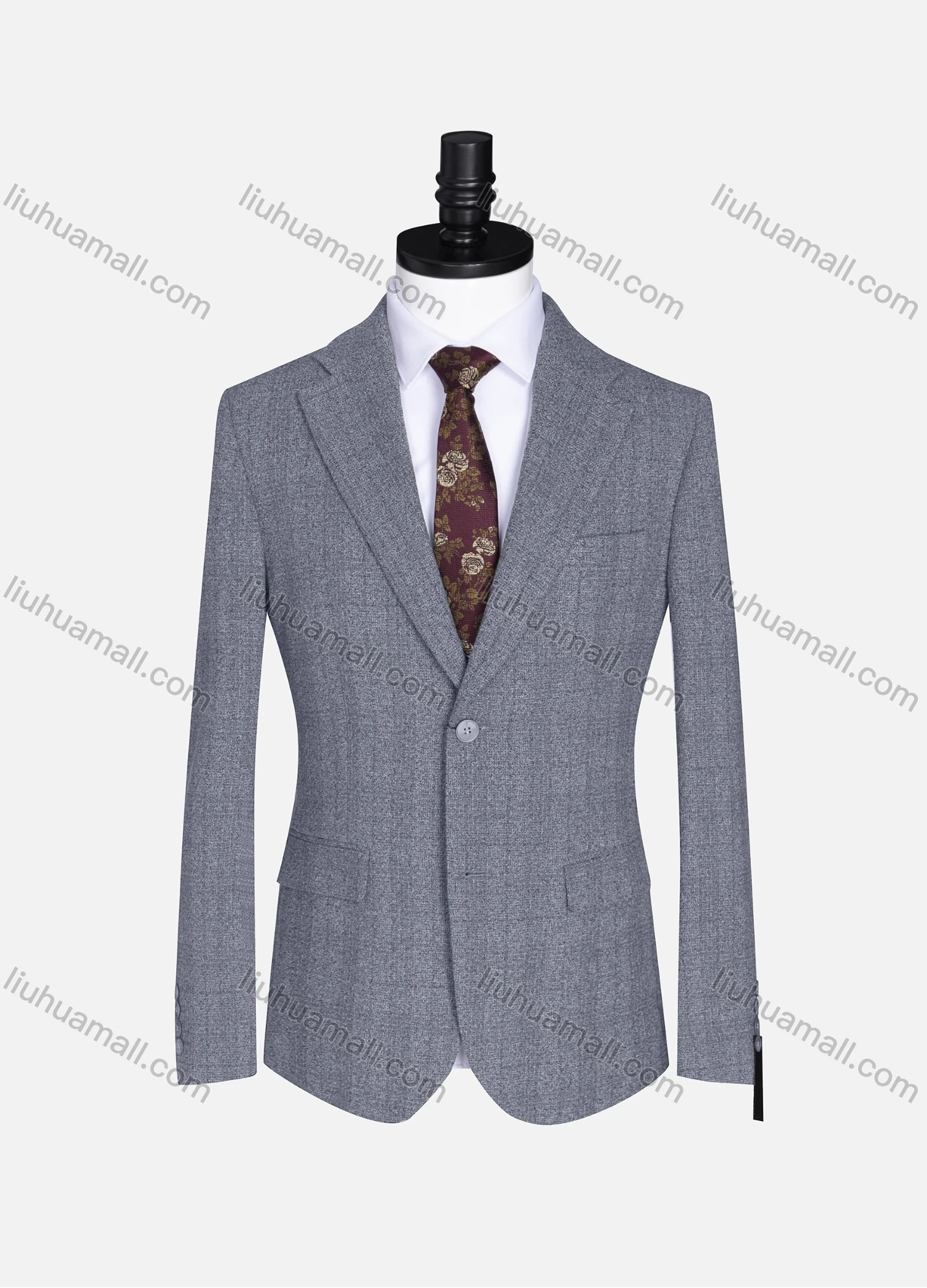 Wholesale Men's Formal Lapel Gingham Long Sleeve Two Button Blazer Jackets 9079# - Liuhuamall