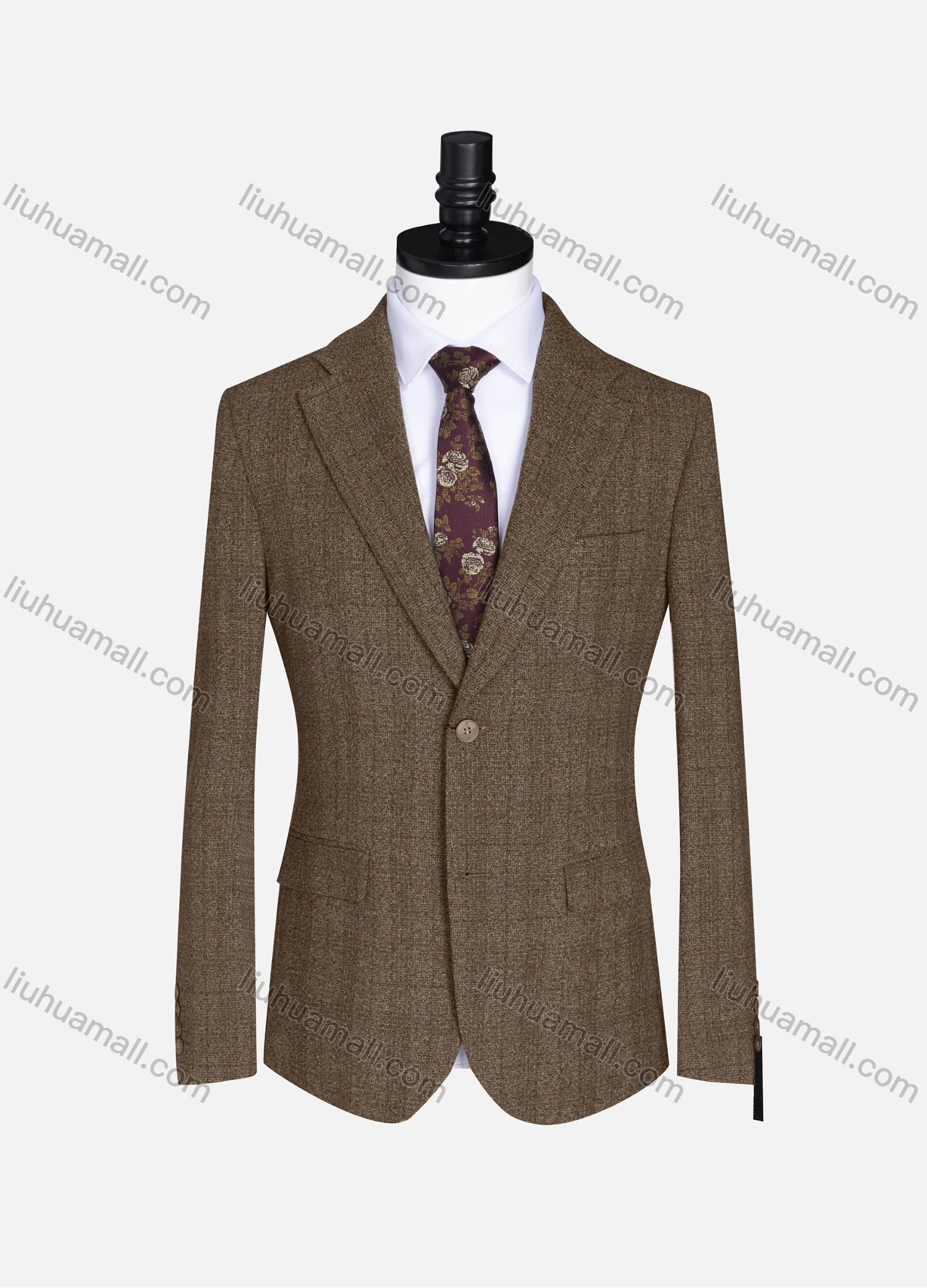 Wholesale Men's Formal Lapel Gingham Long Sleeve Two Button Blazer Jackets 9079# - Liuhuamall