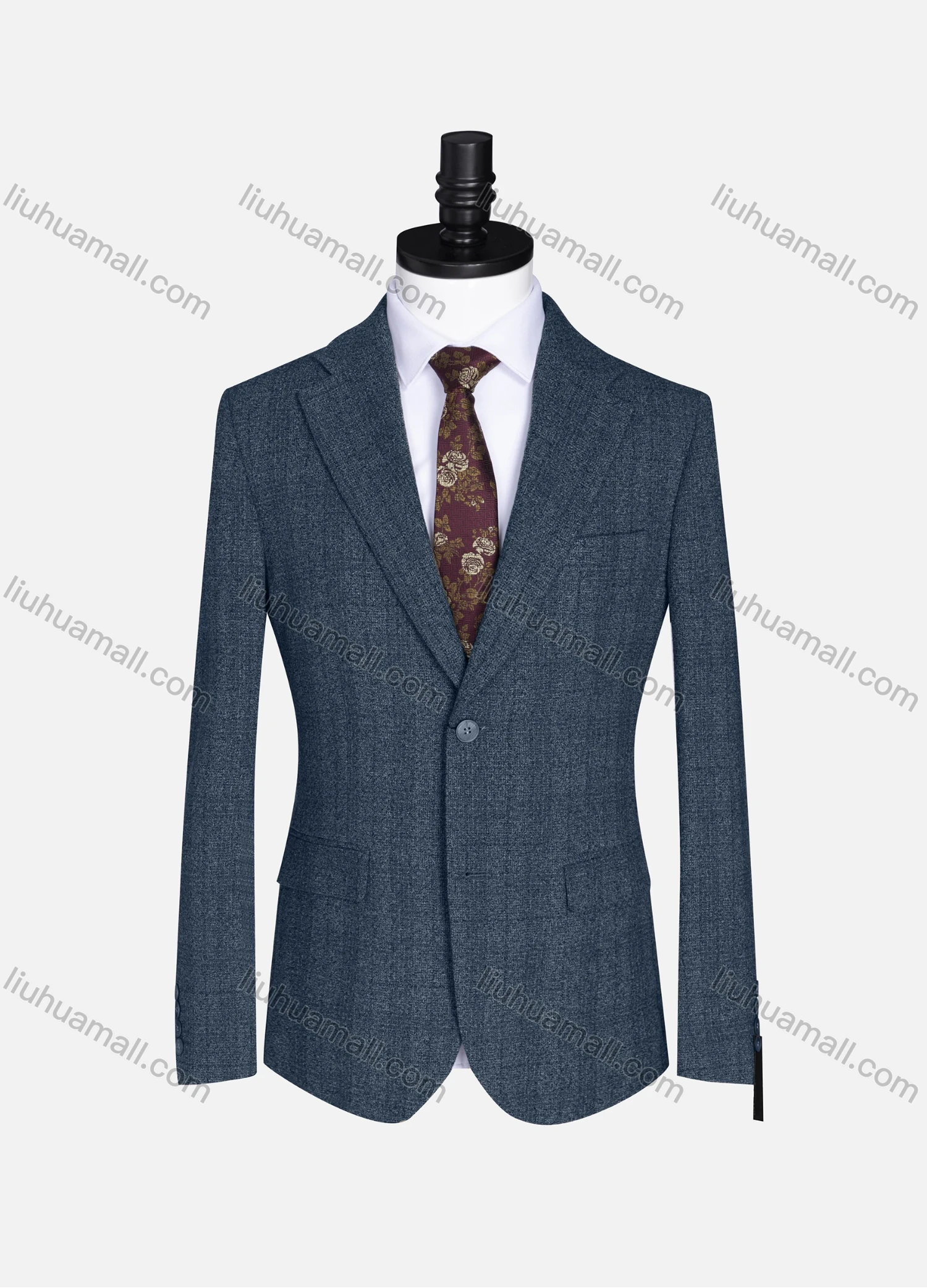 Wholesale Men's Formal Lapel Gingham Long Sleeve Two Button Blazer Jackets 9079# - Liuhuamall