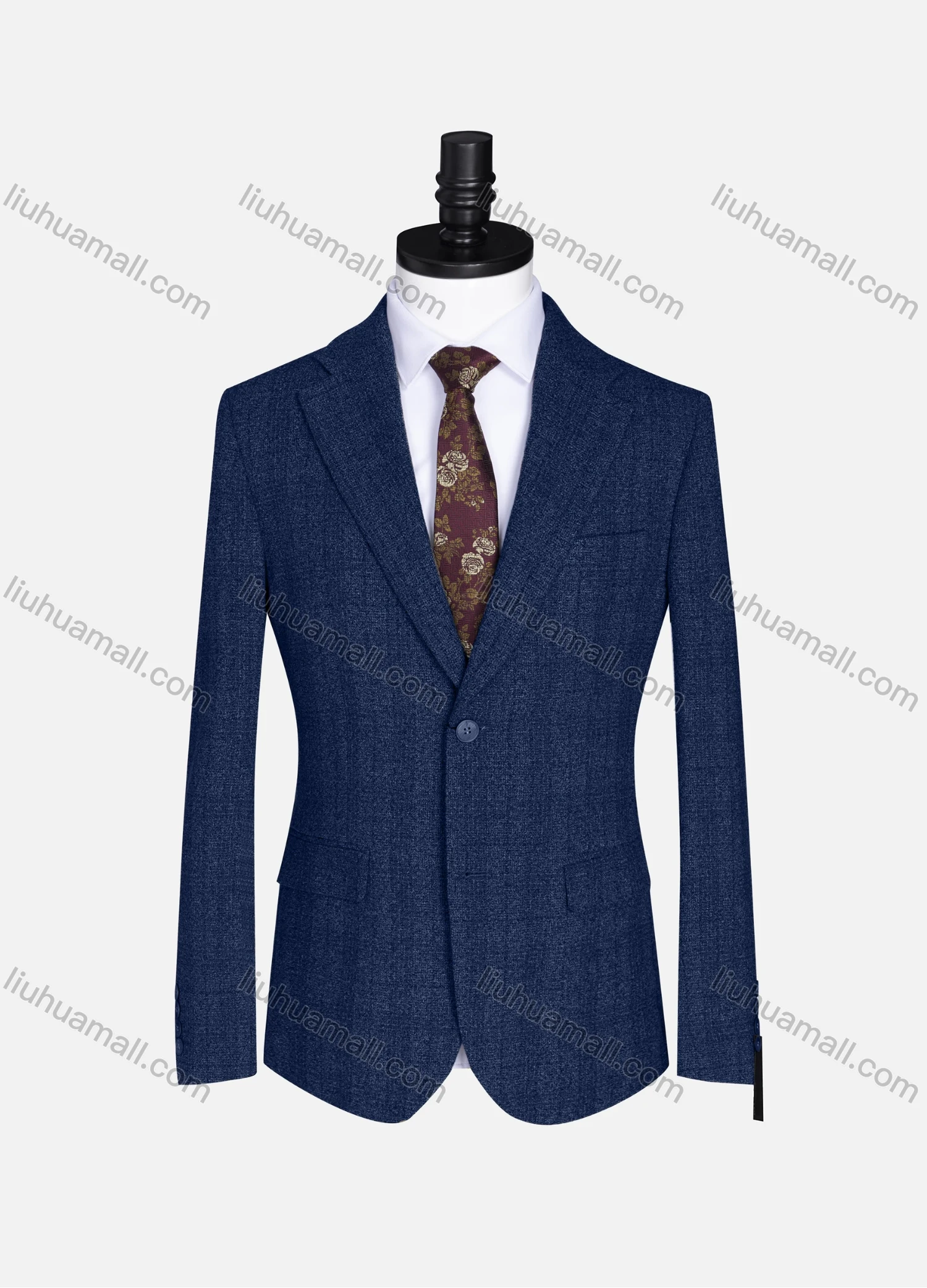Wholesale Men's Formal Lapel Gingham Long Sleeve Two Button Blazer Jackets 9079# - Liuhuamall
