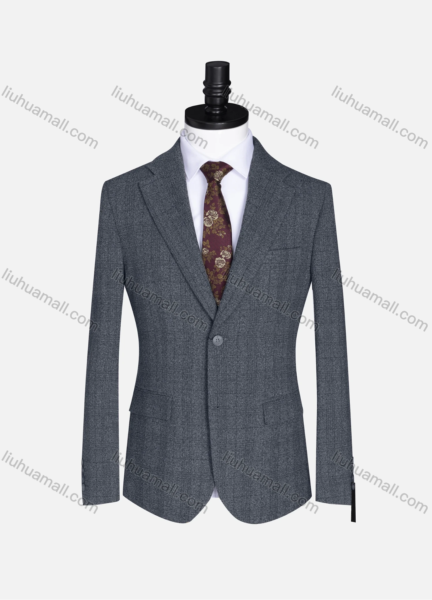 Wholesale Men's Formal Lapel Gingham Long Sleeve Two Button Blazer Jackets 9079# - Liuhuamall