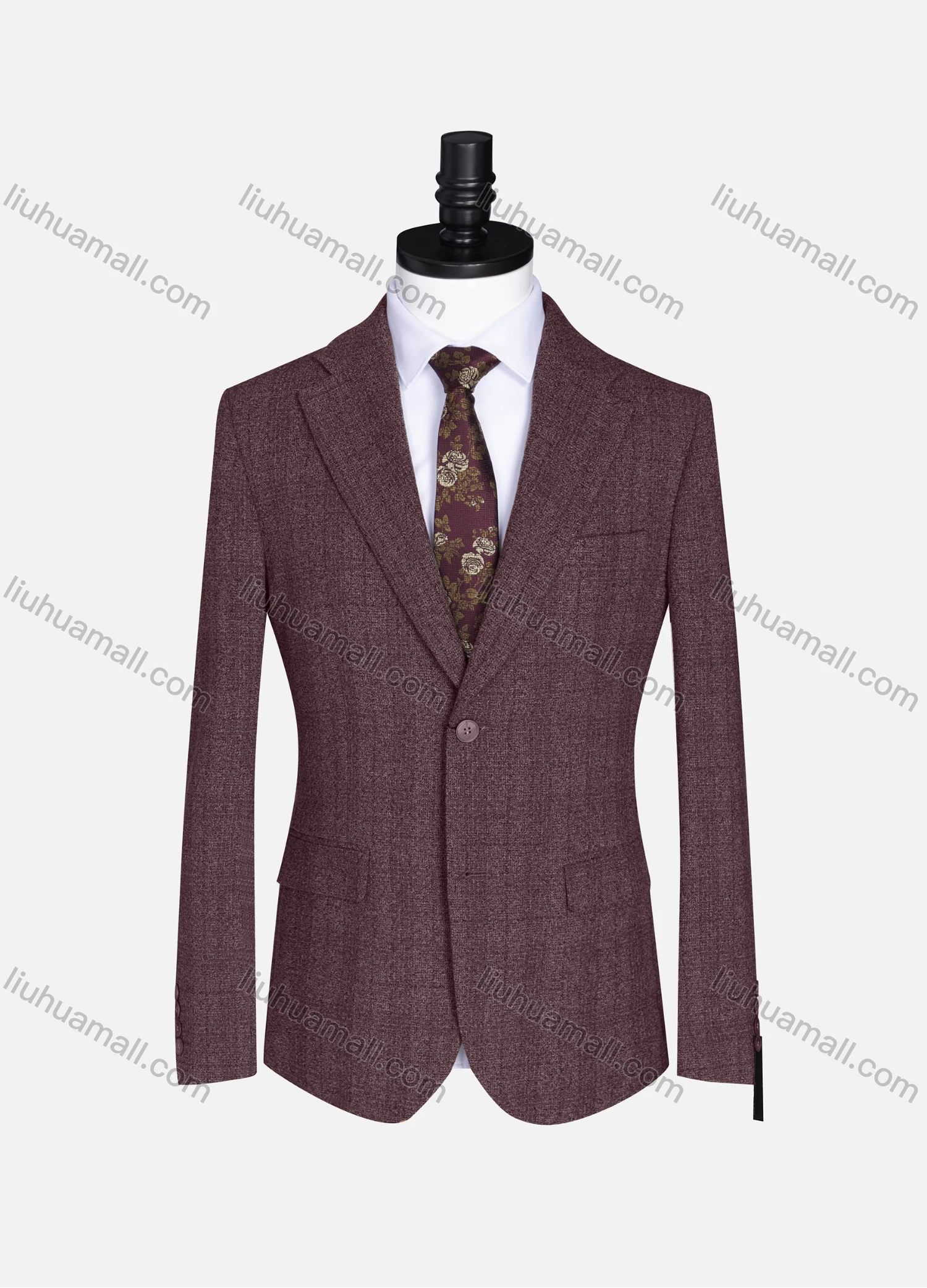 Wholesale Men's Formal Lapel Gingham Long Sleeve Two Button Blazer Jackets 9079# - Liuhuamall