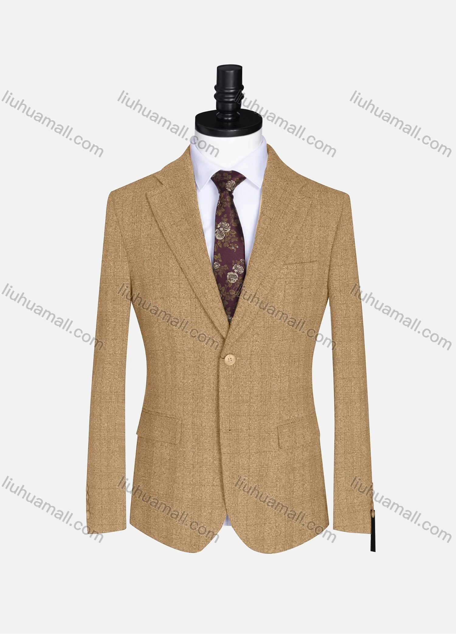 Wholesale Men's Formal Lapel Gingham Long Sleeve Two Button Blazer Jackets 9079# - Liuhuamall