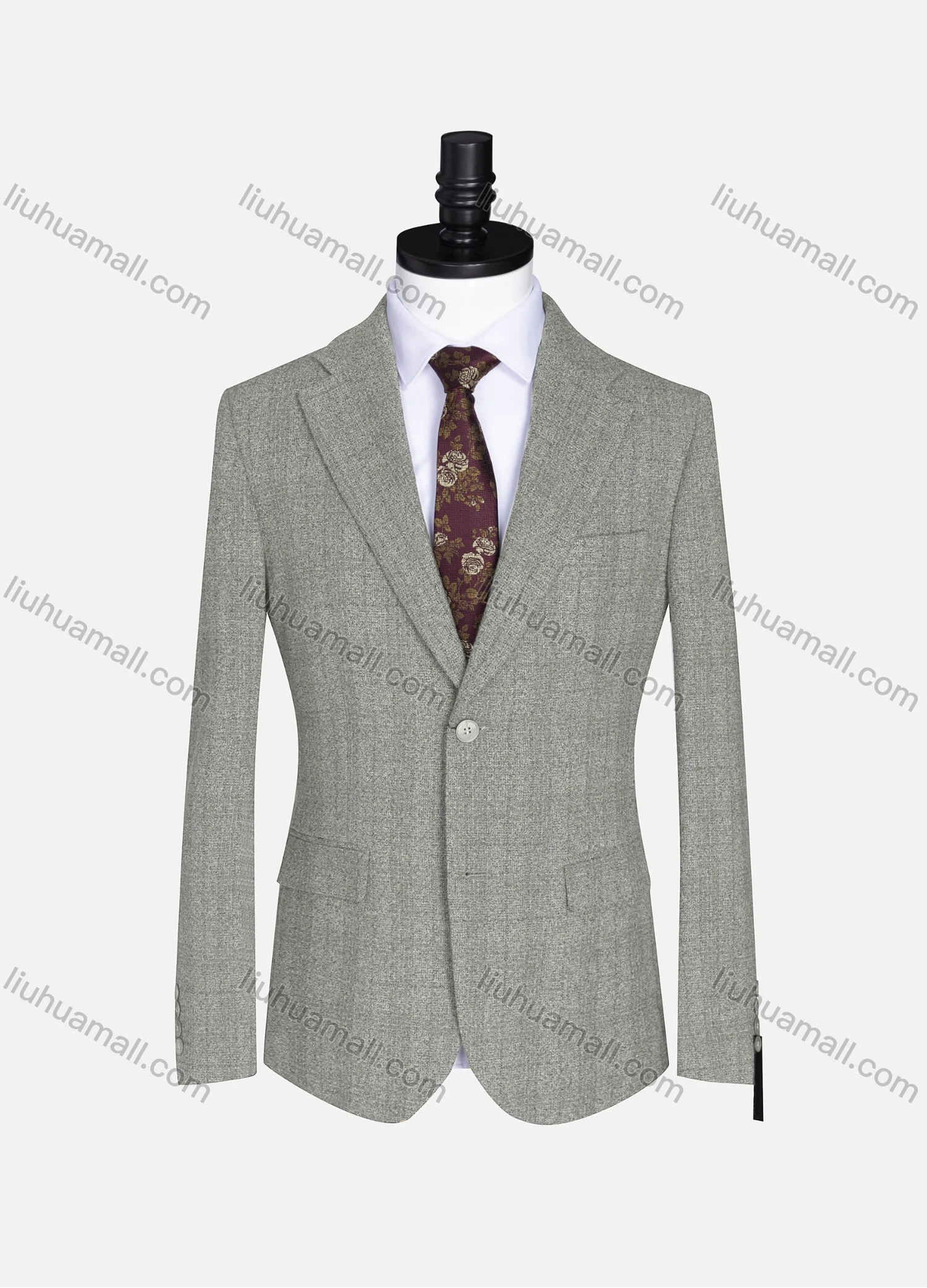 Wholesale Men's Formal Lapel Gingham Long Sleeve Two Button Blazer Jackets 9079# - Liuhuamall