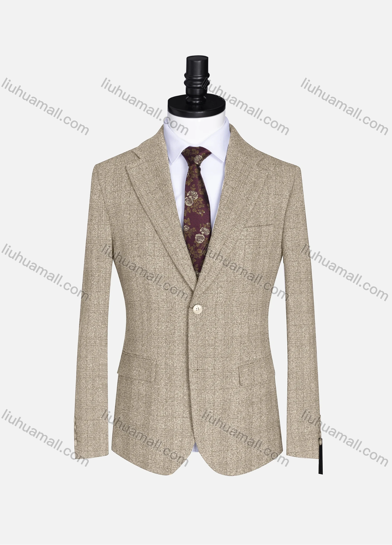 Wholesale Men's Formal Lapel Gingham Long Sleeve Two Button Blazer Jackets 9079# - Liuhuamall