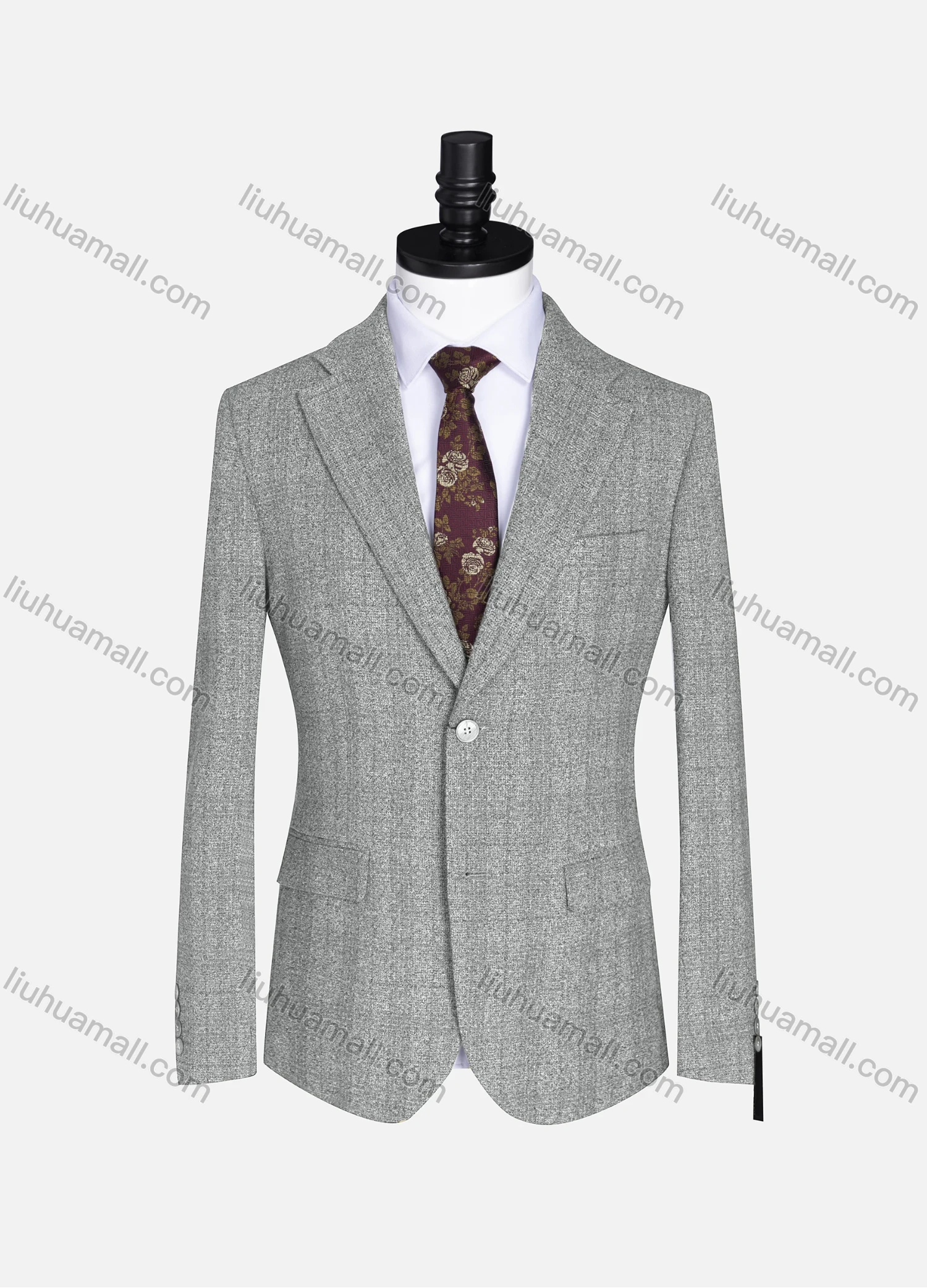 Wholesale Men's Formal Lapel Gingham Long Sleeve Two Button Blazer Jackets 9079# - Liuhuamall