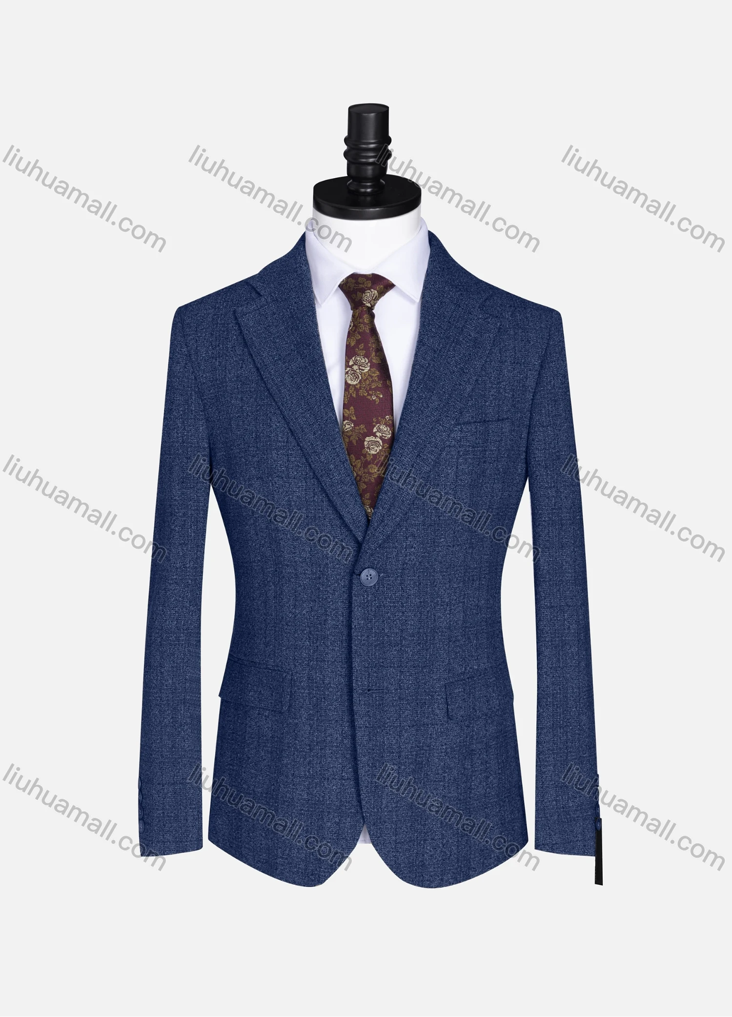 Wholesale Men's Formal Lapel Gingham Long Sleeve Two Button Blazer Jackets 9079# - Liuhuamall