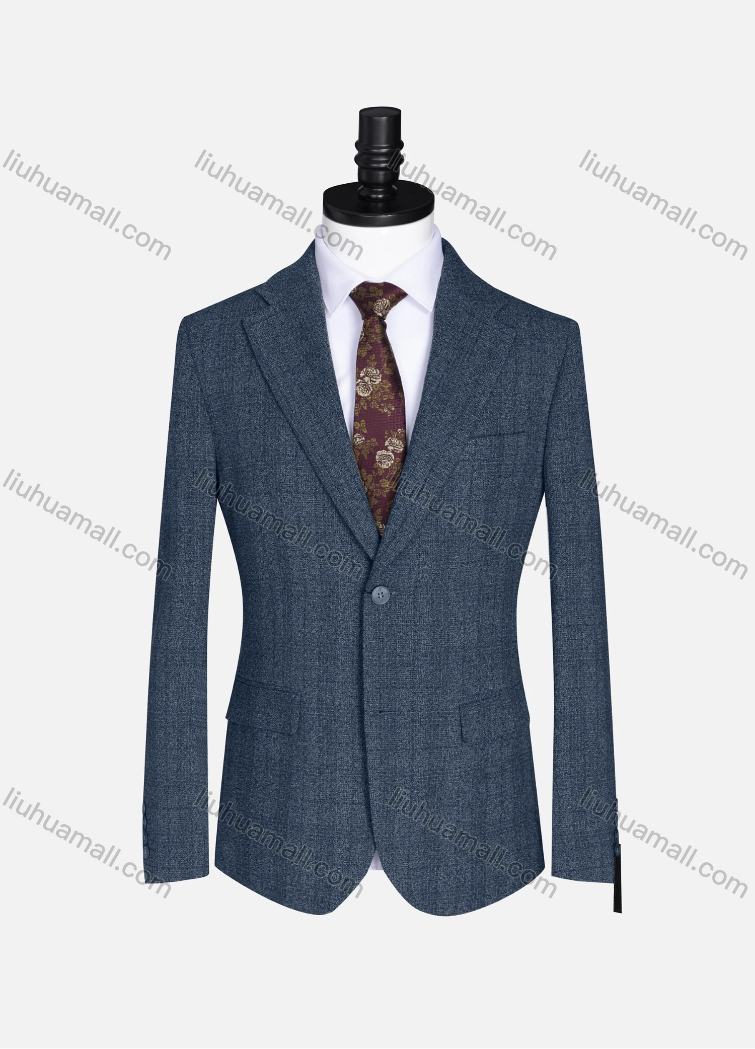 Wholesale Men's Formal Lapel Gingham Long Sleeve Two Button Blazer Jackets 9079# - Liuhuamall