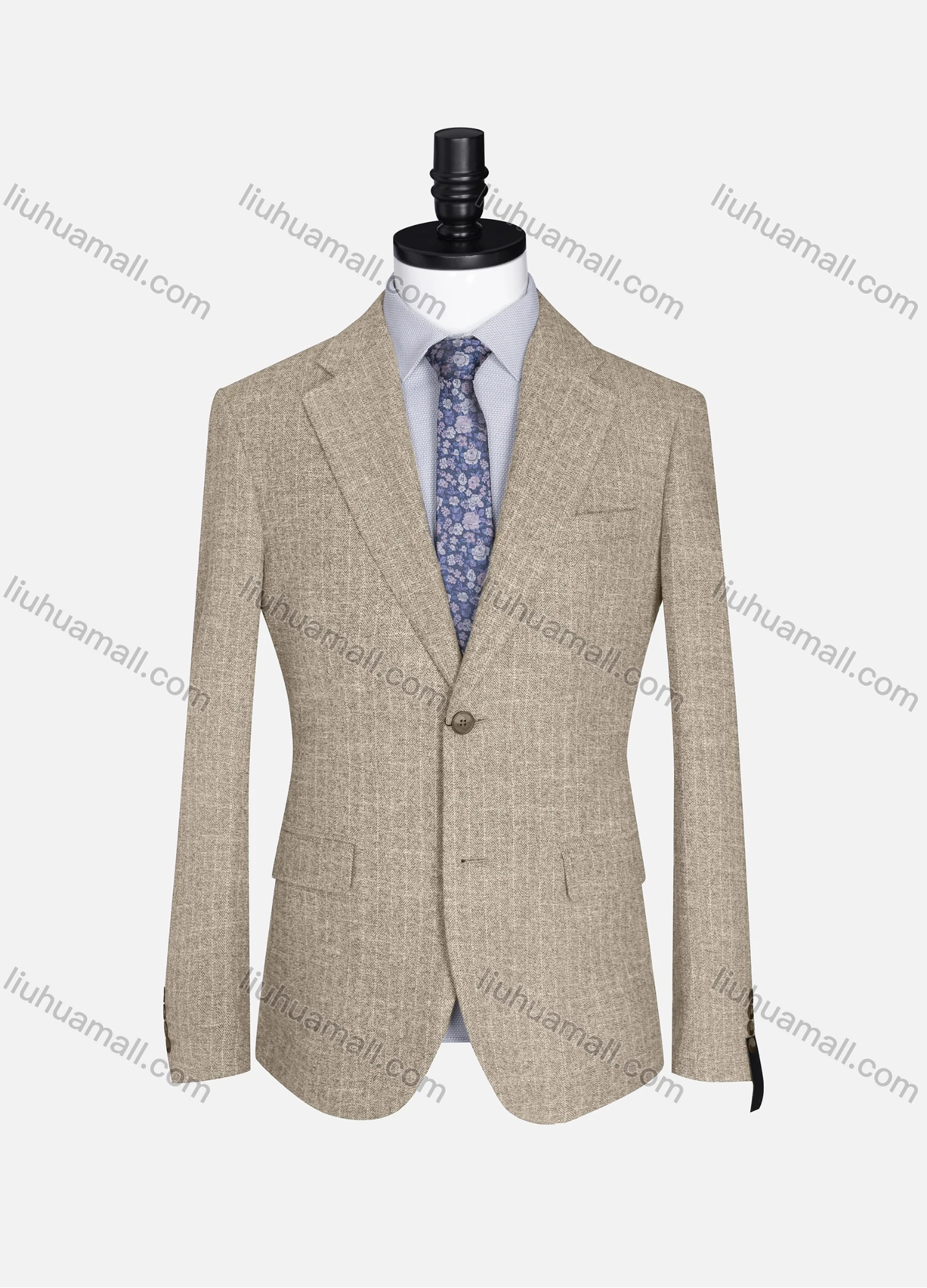 Wholesale Men's Formal Lapel Allover Plaid Print Long Sleeve Two Button Blazer Jackets 9101# - Liuhuamall