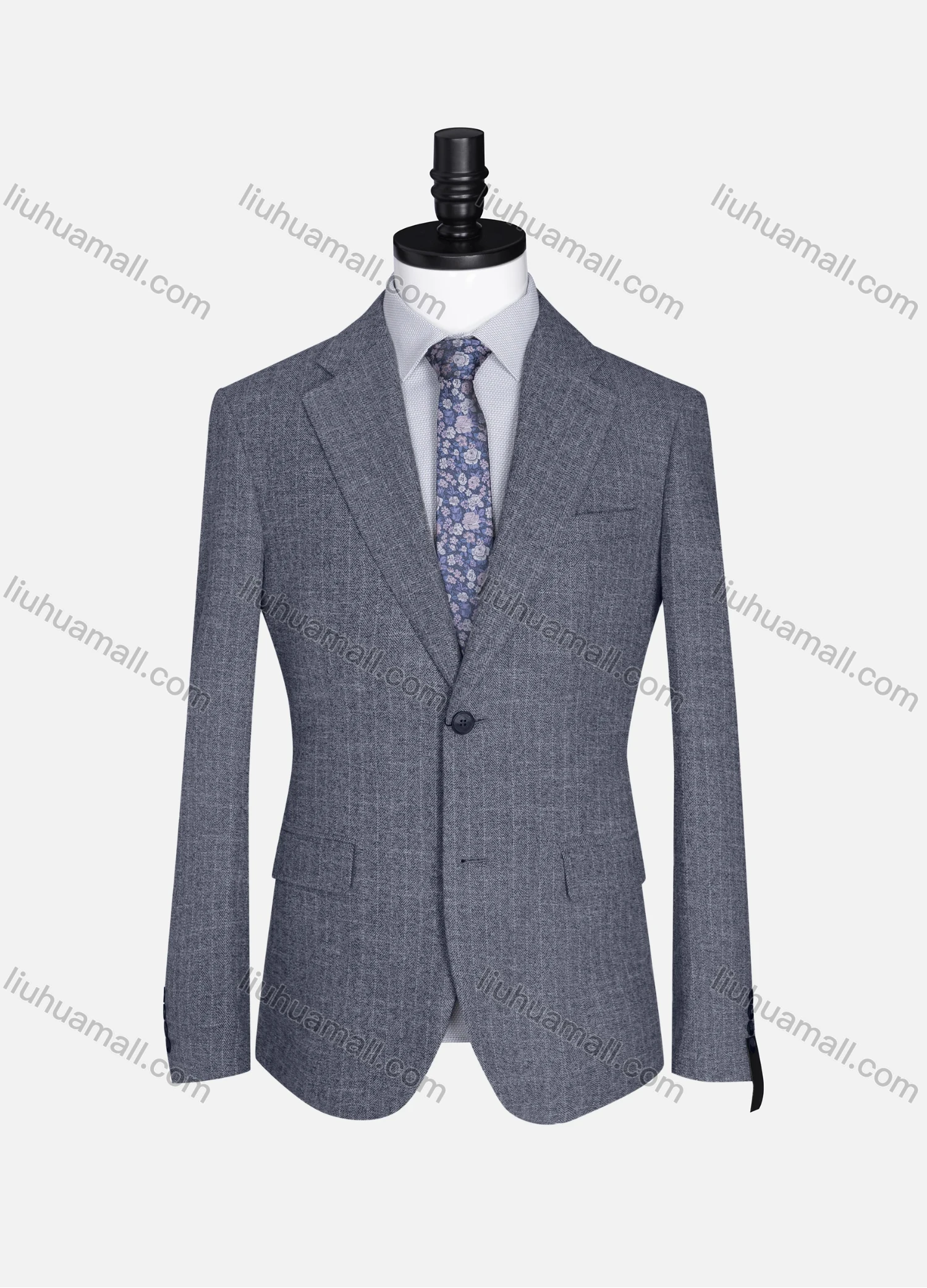 Wholesale Men's Formal Lapel Allover Plaid Print Long Sleeve Two Button Blazer Jackets 9101# - Liuhuamall