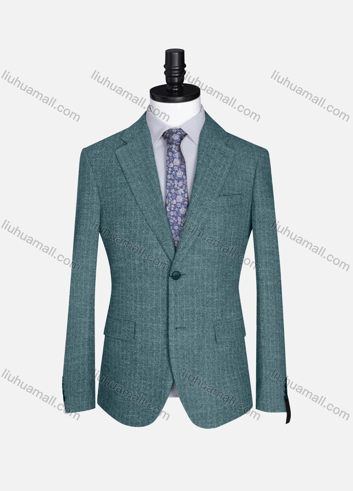 Wholesale Men's Formal Lapel Allover Plaid Print Long Sleeve Two Button Blazer Jackets 9101# - Liuhuamall
