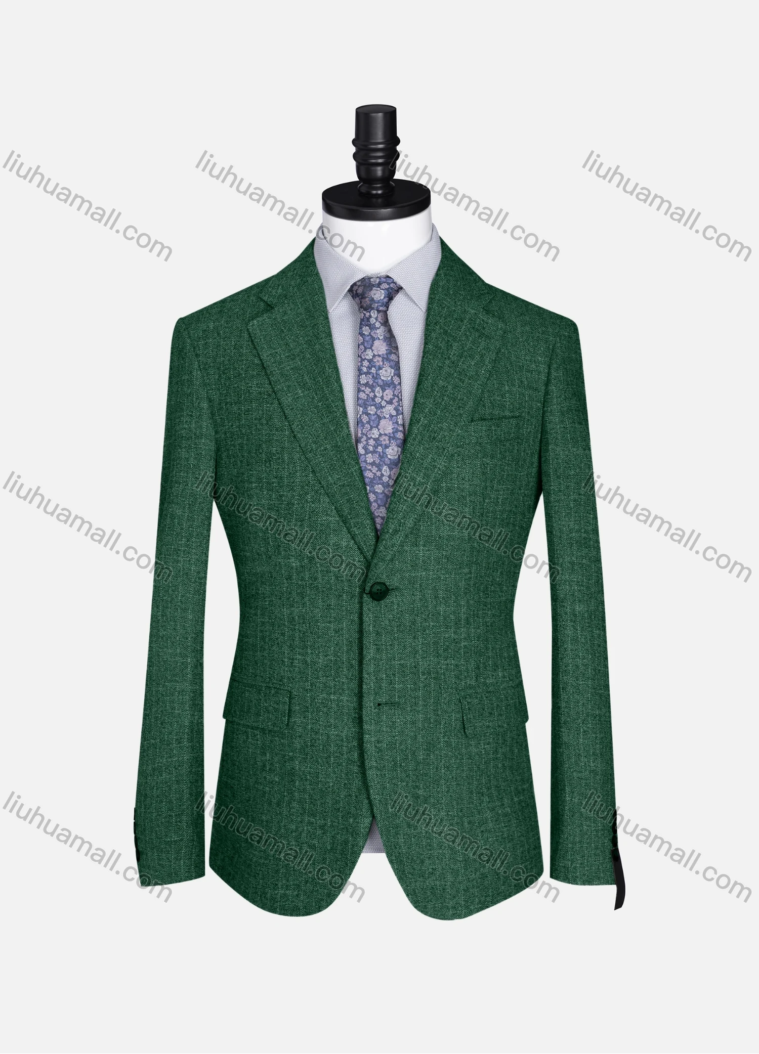 Wholesale Men's Formal Lapel Allover Plaid Print Long Sleeve Two Button Blazer Jackets 9101# - Liuhuamall