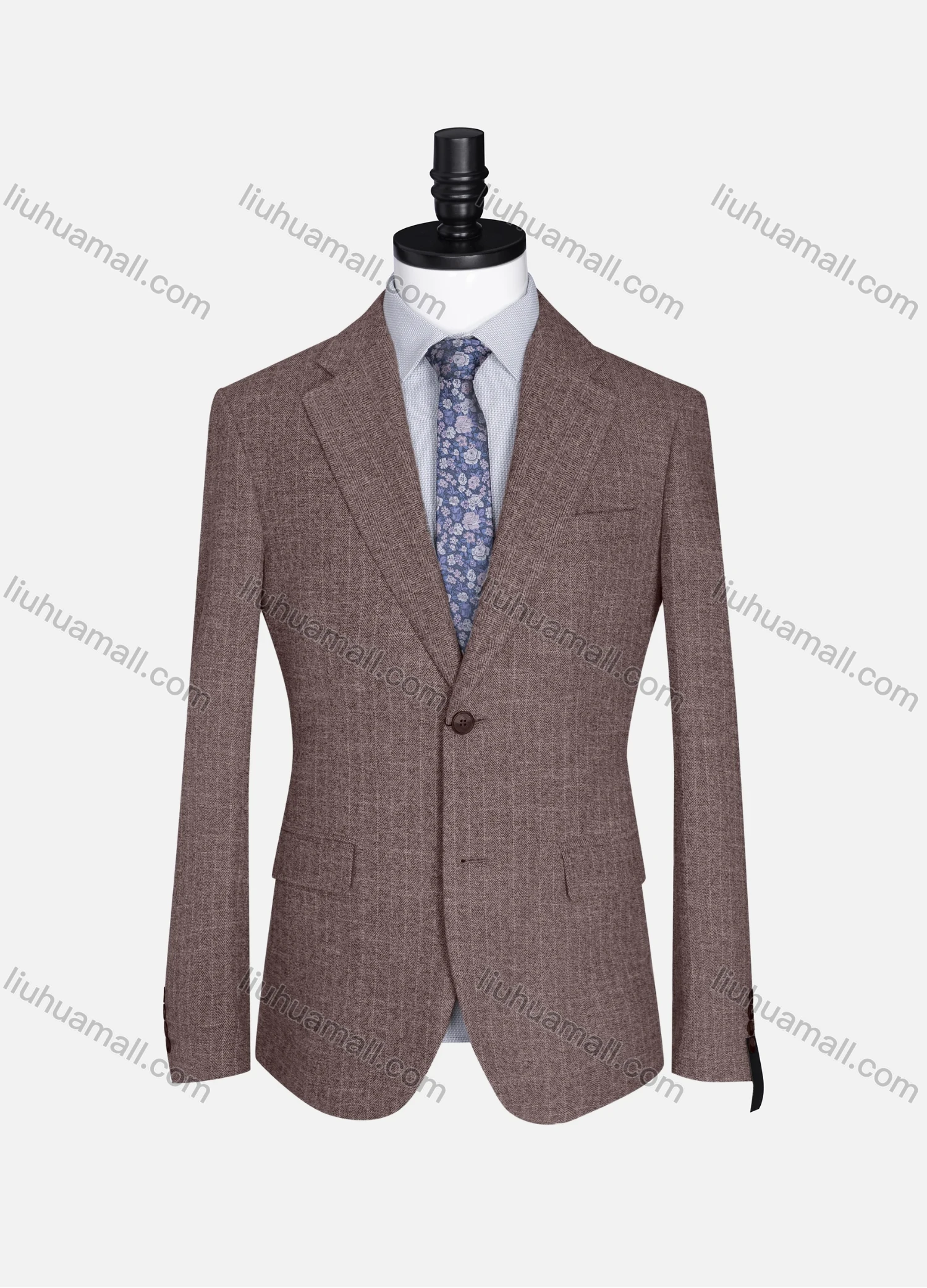 Wholesale Men's Formal Lapel Allover Plaid Print Long Sleeve Two Button Blazer Jackets 9101# - Liuhuamall