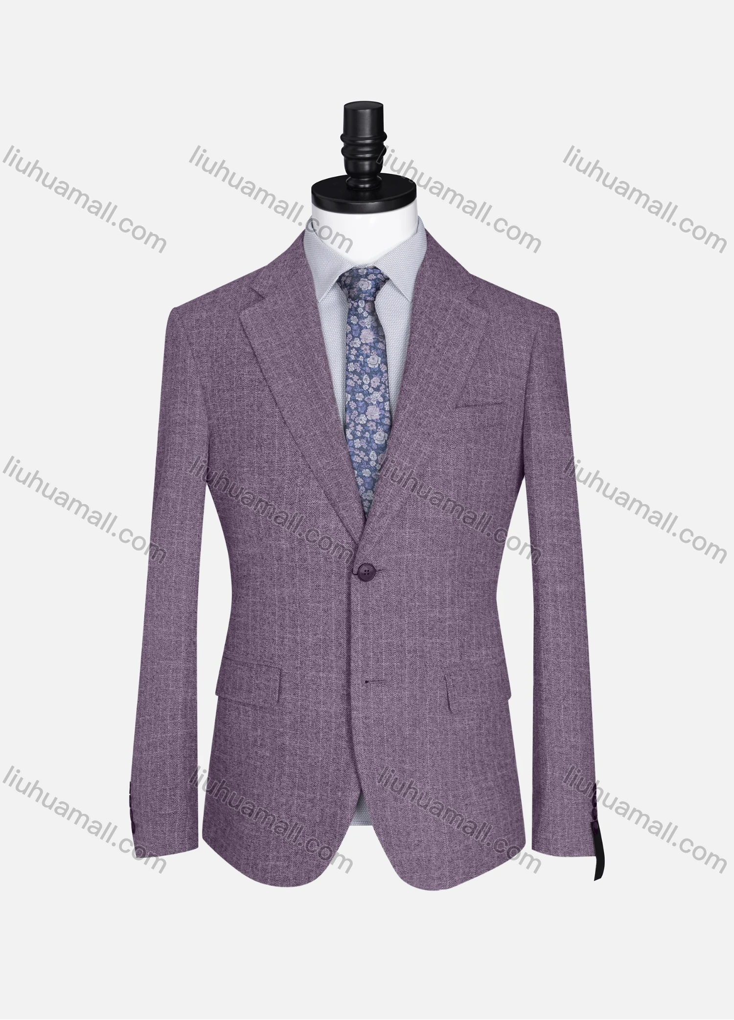 Wholesale Men's Formal Lapel Allover Plaid Print Long Sleeve Two Button Blazer Jackets 9101# - Liuhuamall