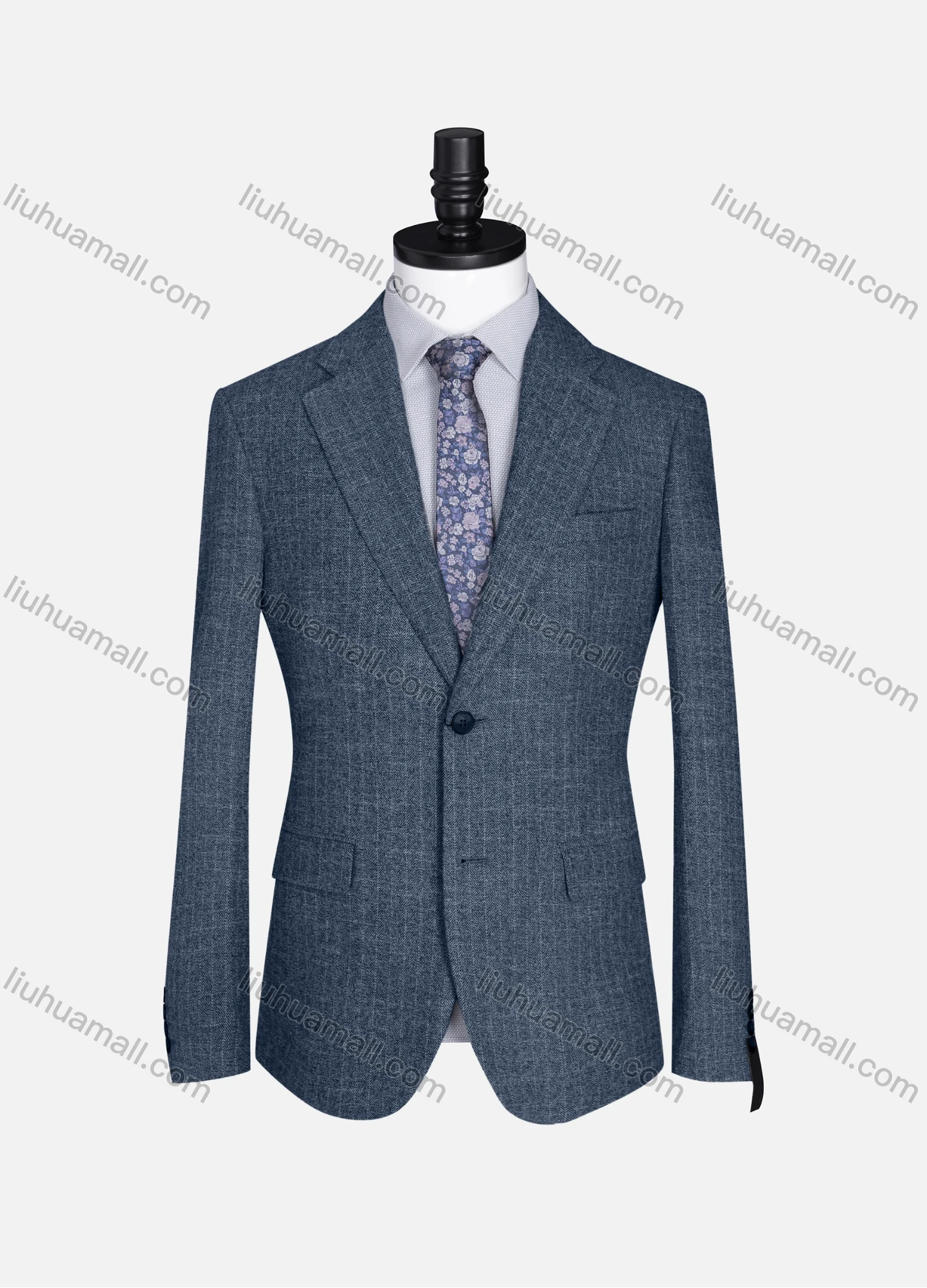 Wholesale Men's Formal Lapel Allover Plaid Print Long Sleeve Two Button Blazer Jackets 9101# - Liuhuamall